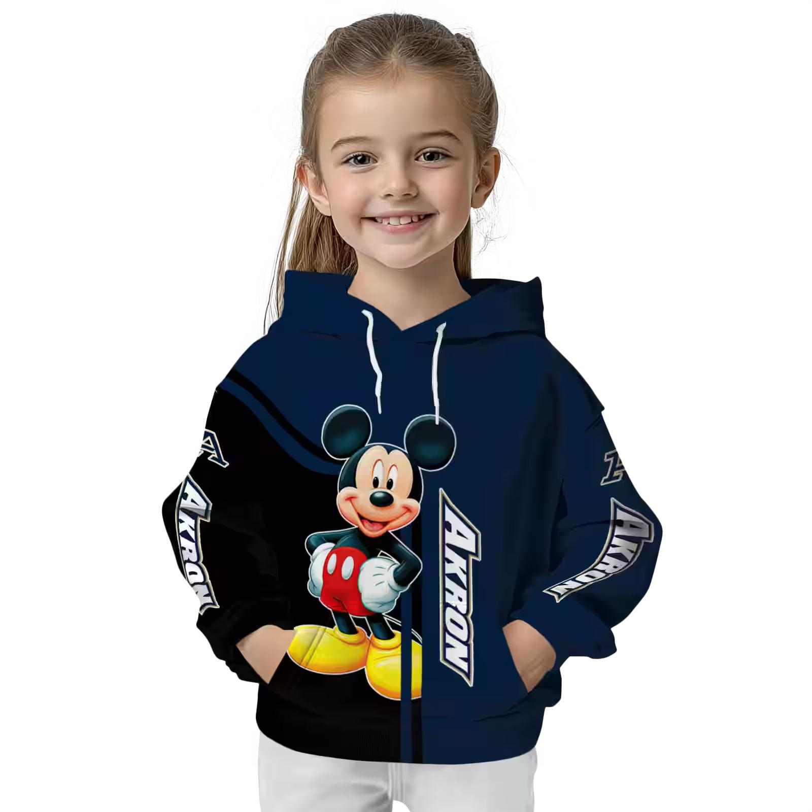 akron zips mickey mouse blue black hoodie top rated