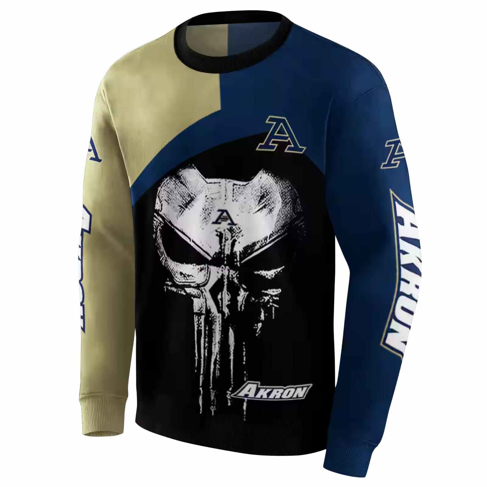 akron zips skull punisher gold black hoodie new arrival