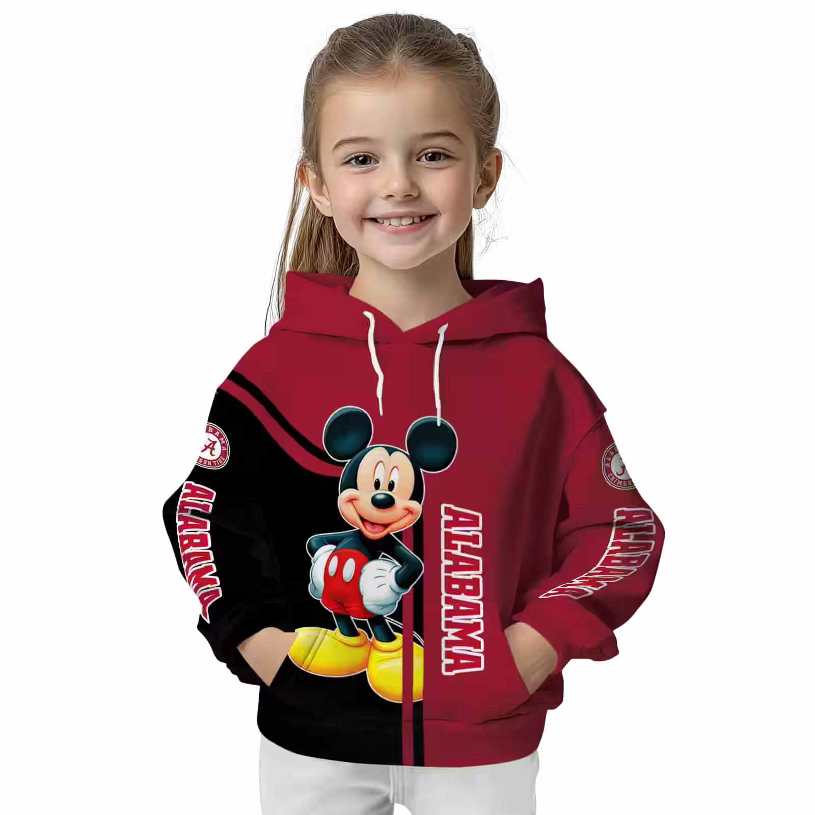 alabama crimson tide mickey mouse crimson black hoodie top rated