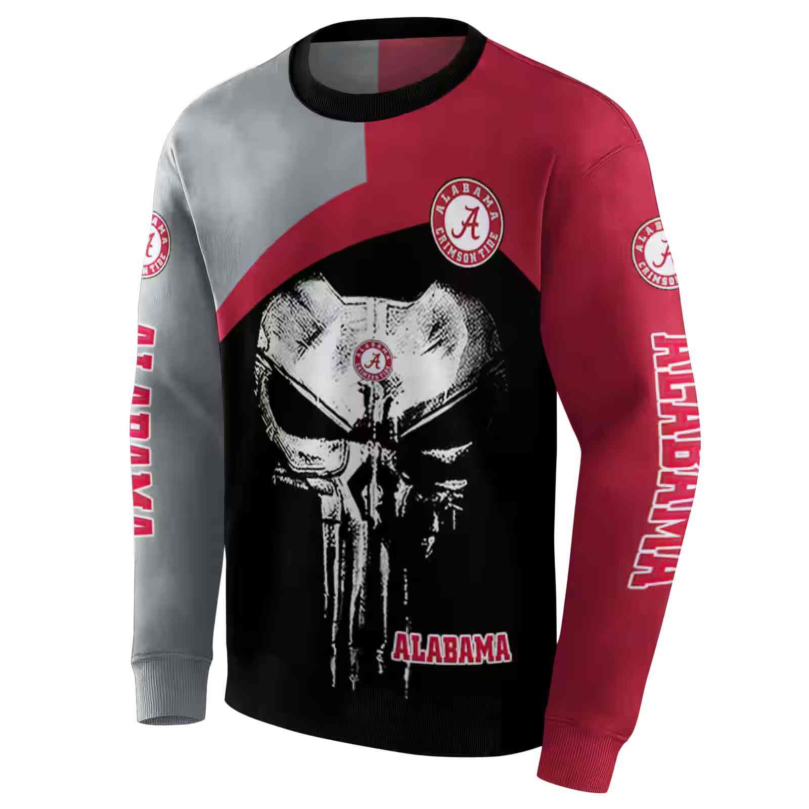 alabama crimson tide skull punisher gray black hoodie new arrival