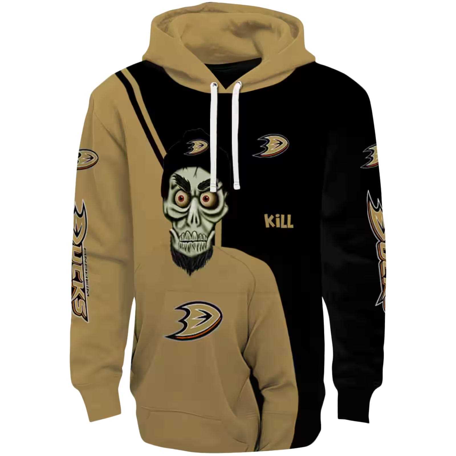 Anaheim Ducks Achmed Skull Gold Hoodie