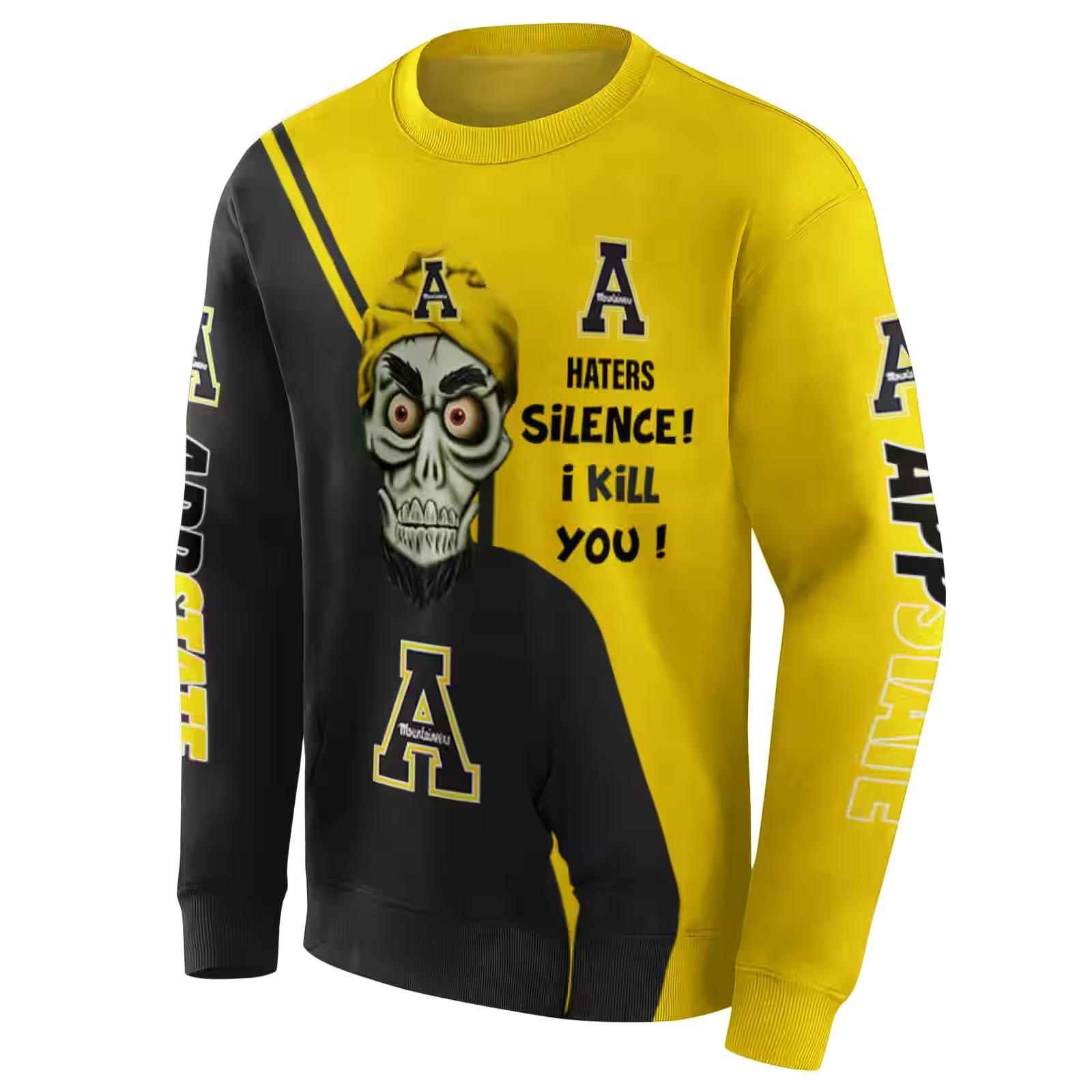 appalachian state mountaineers achmed skull black hoodie new arrival