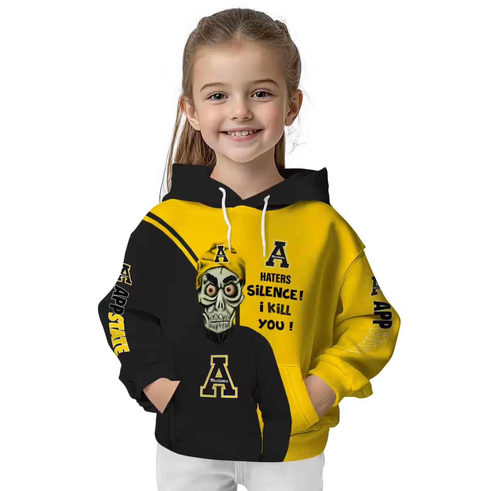 appalachian state mountaineers achmed skull black hoodie top rated