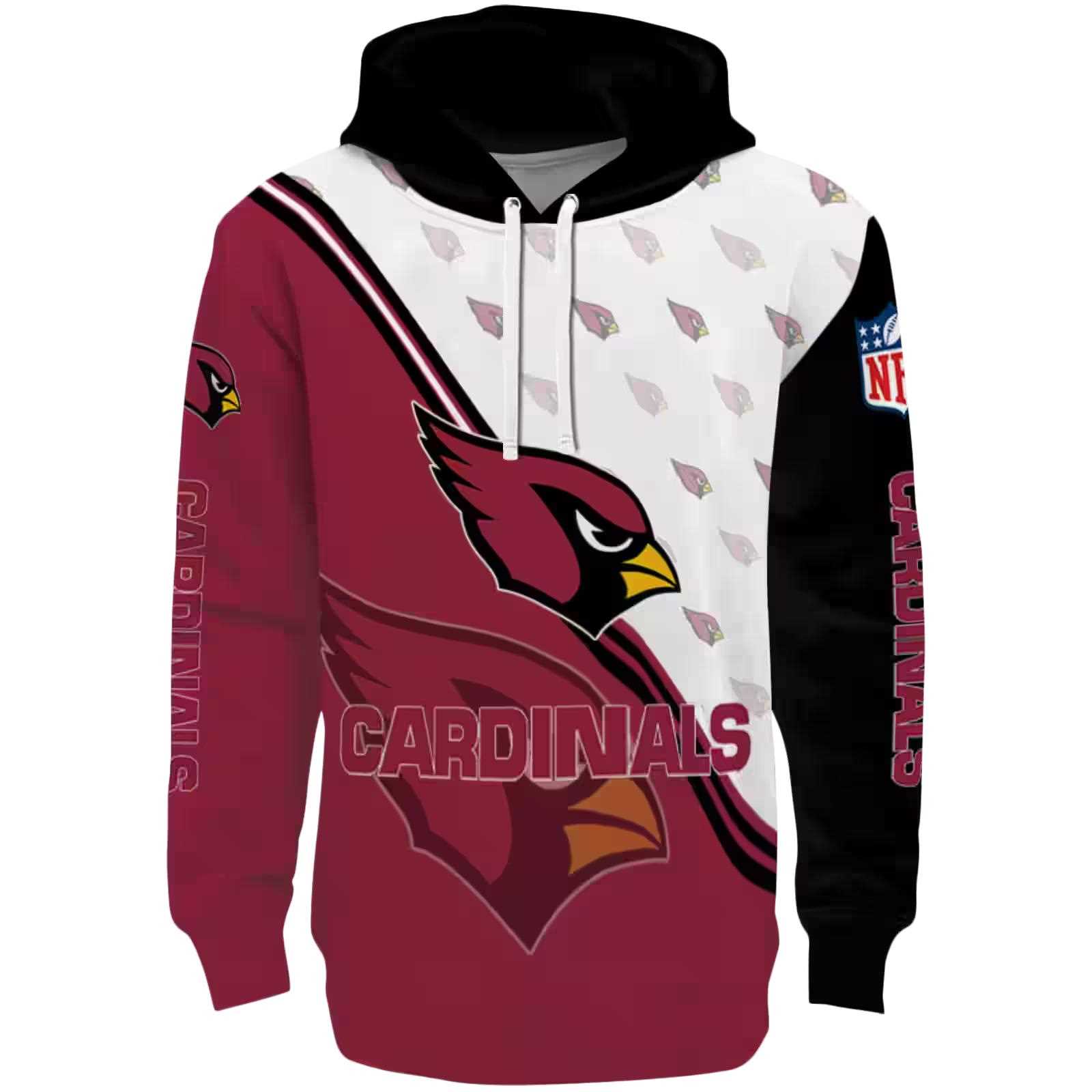 Arizona Cardinals Diagonal Stripe Red White Hoodie