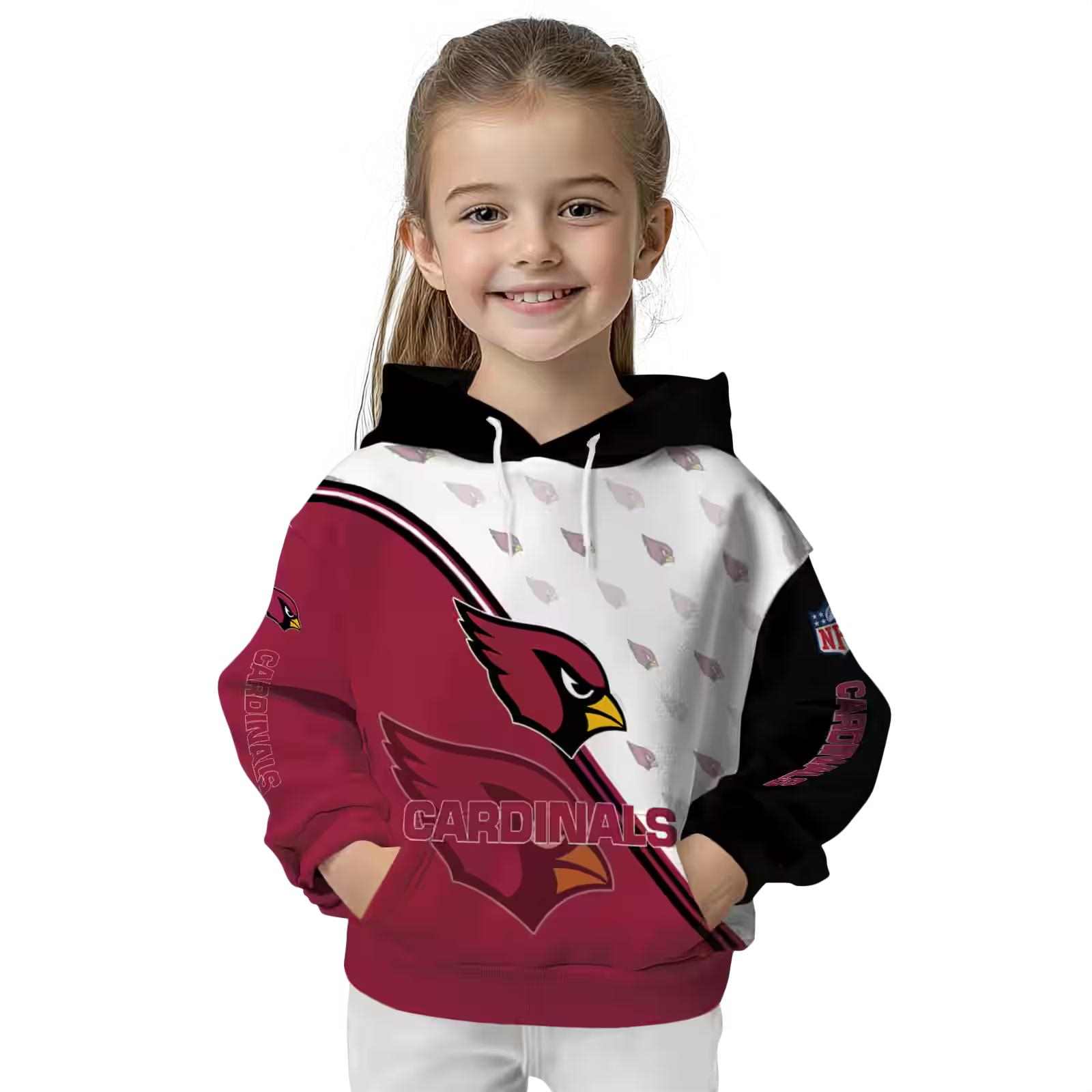 arizona cardinals diagonal stripe red white hoodie top rated