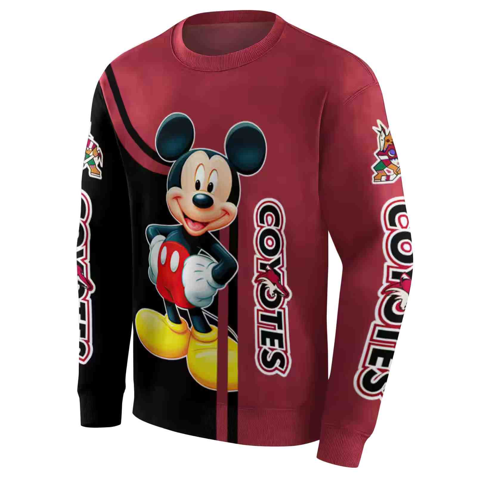 arizona coyotes mickey mouse red black hoodie new arrival