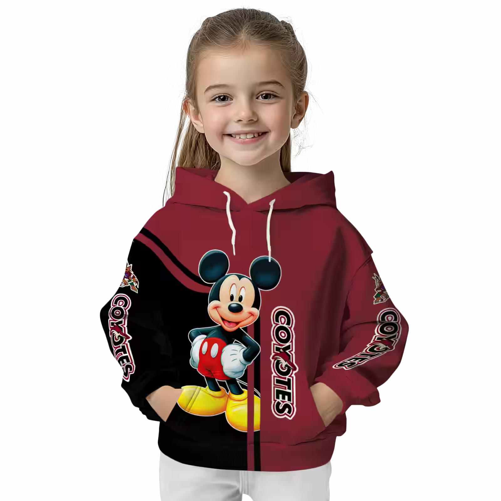 arizona coyotes mickey mouse red black hoodie top rated