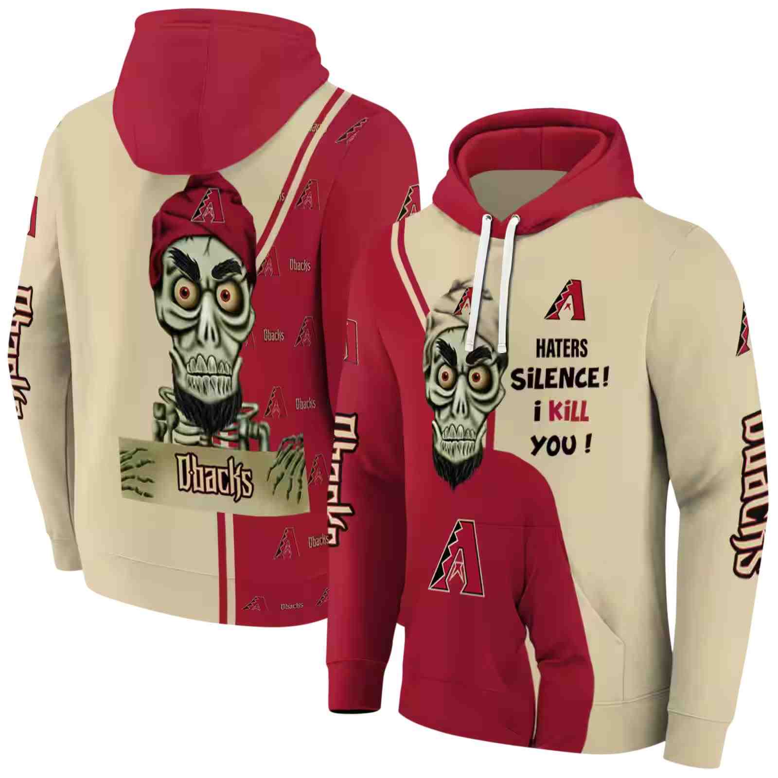 arizona diamondbacks achmed skull red hoodie fashion forward