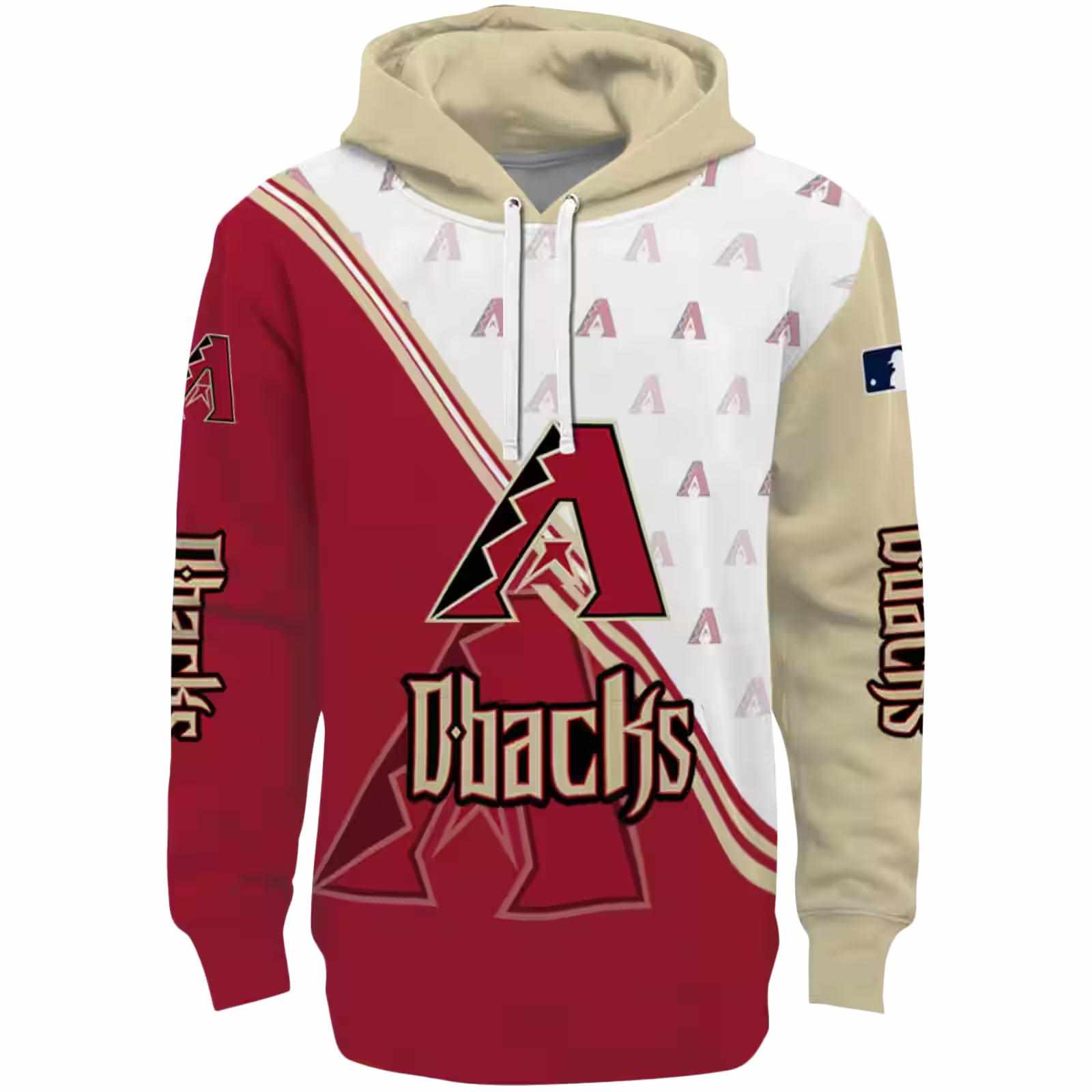 Arizona Diamondbacks Diagonal Stripe Red White Hoodie