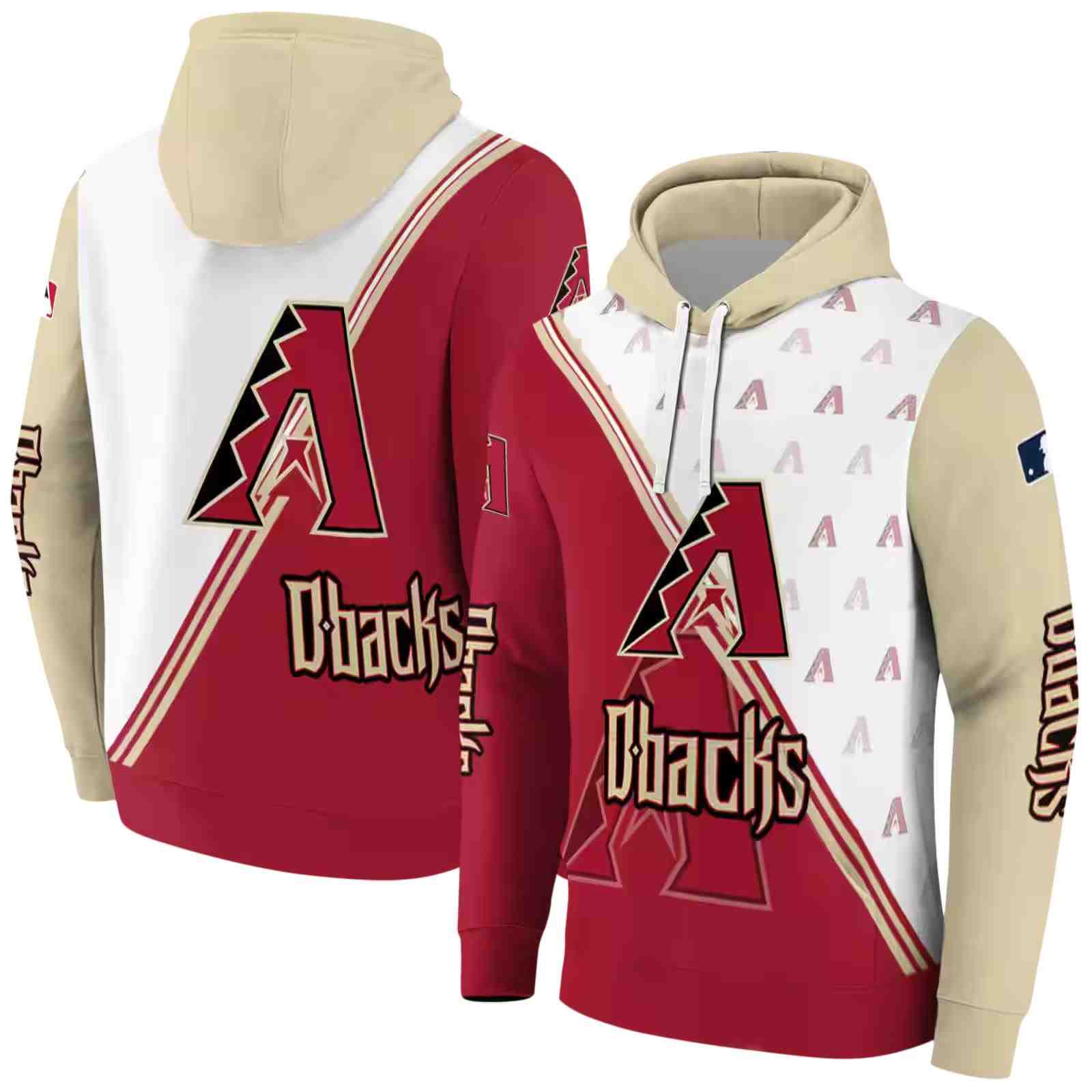 arizona diamondbacks diagonal stripe red white hoodie fashion forward