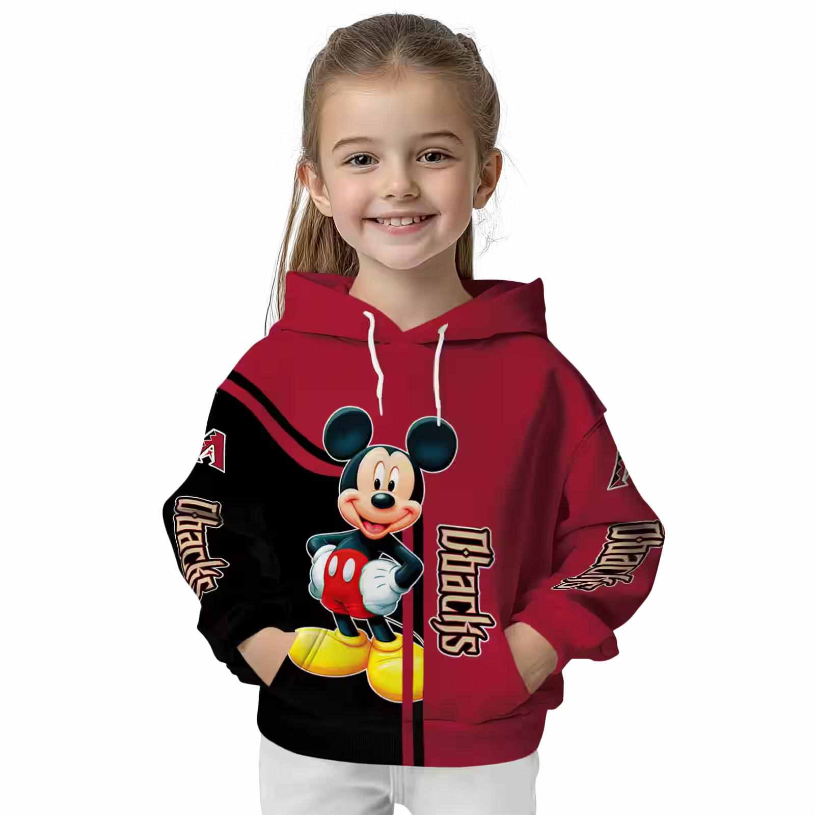 arizona diamondbacks mickey mouse red black hoodie top rated