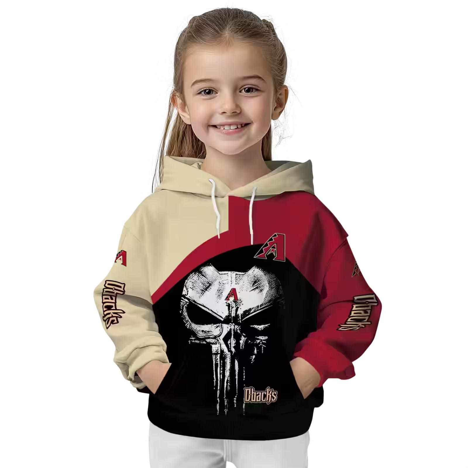 arizona diamondbacks skull punisher sand black hoodie top rated