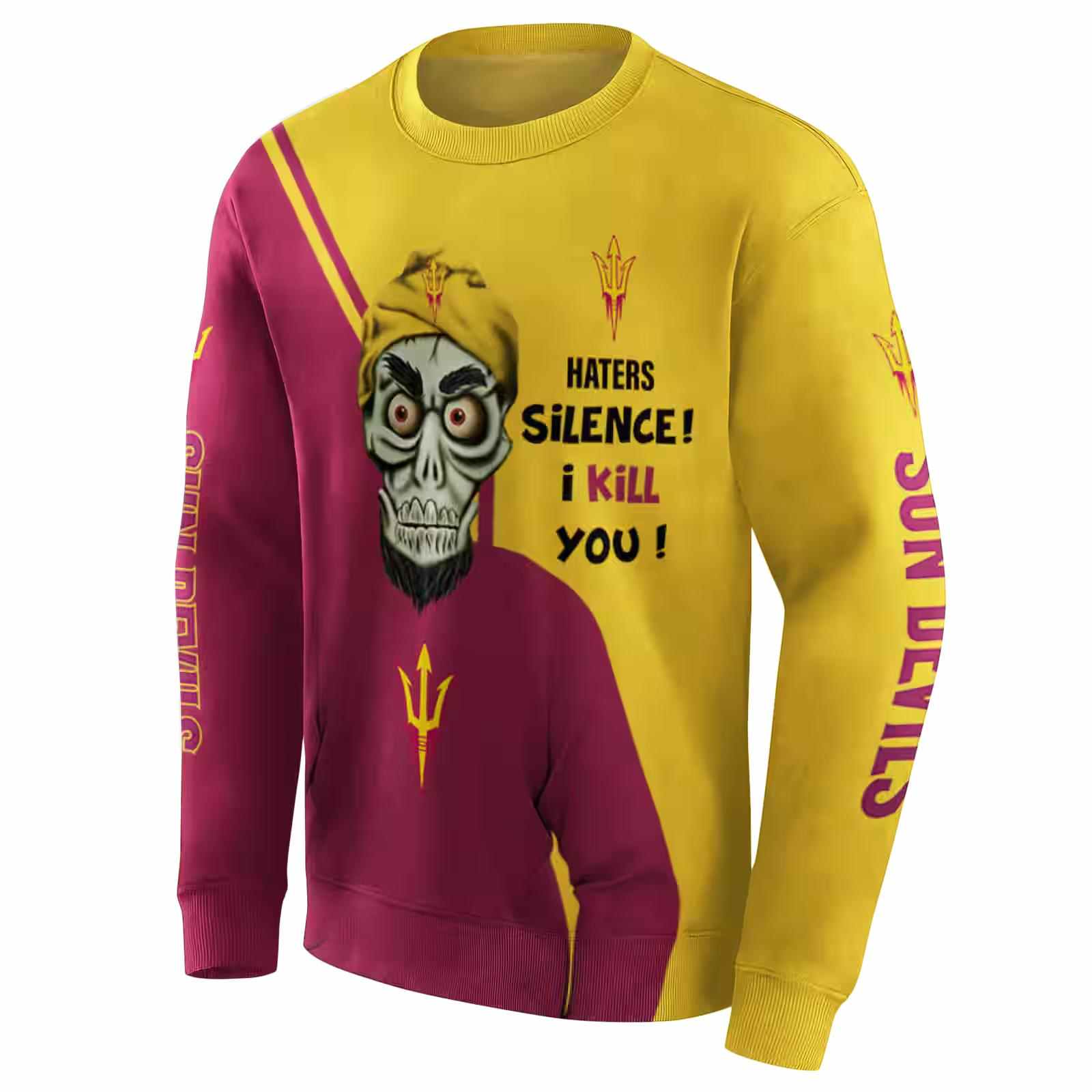 arizona state sun devils achmed skull maroon hoodie new arrival