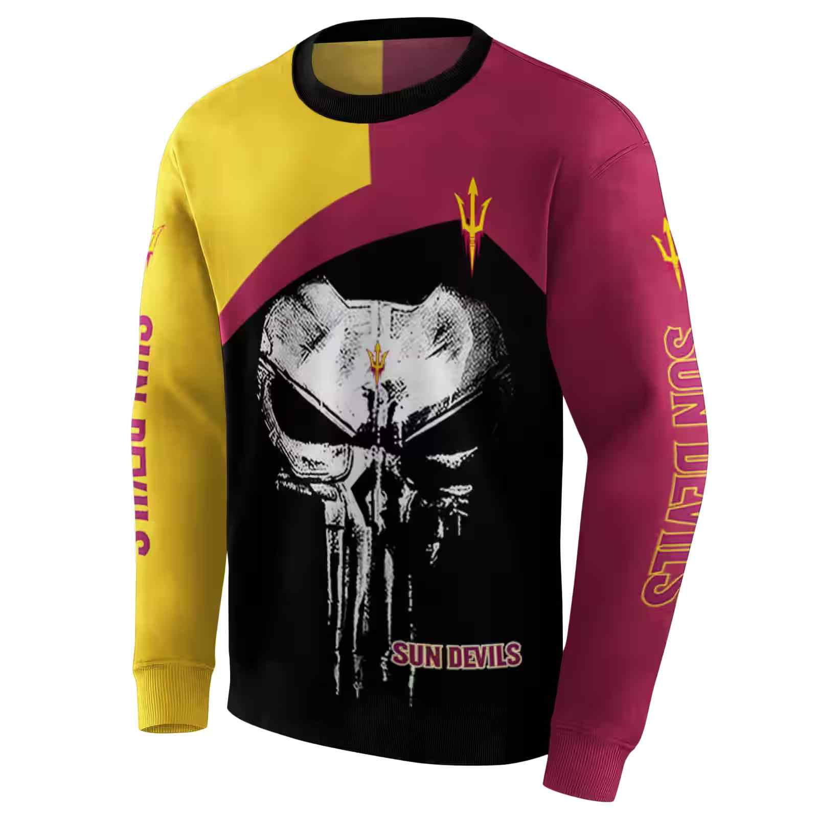 arizona state sun devils skull punisher gold black hoodie new arrival