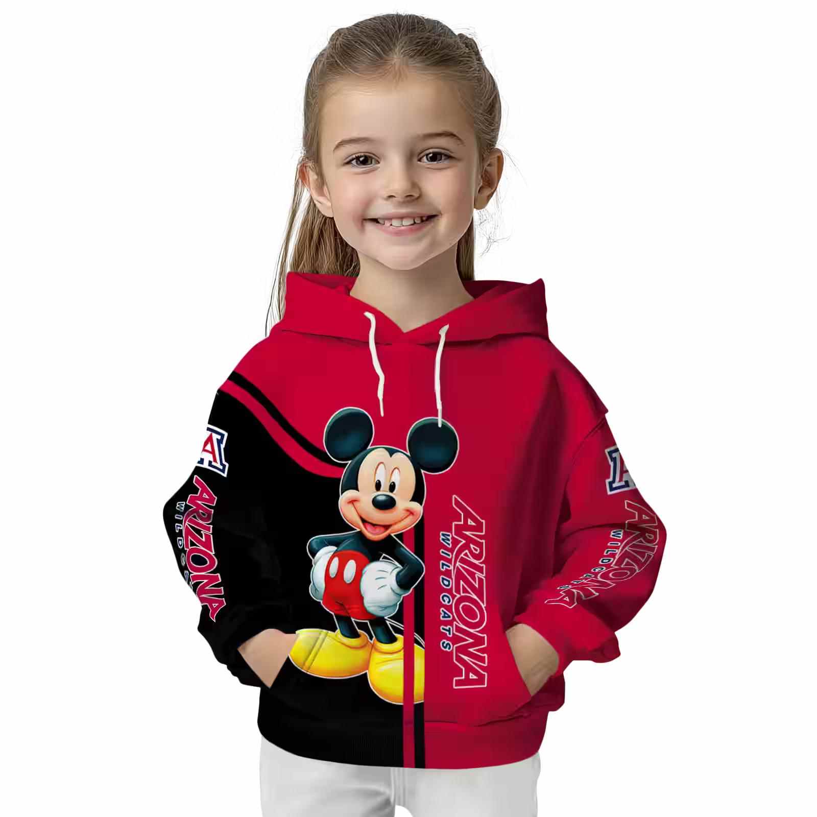 arizona wildcats mickey mouse red black hoodie top rated