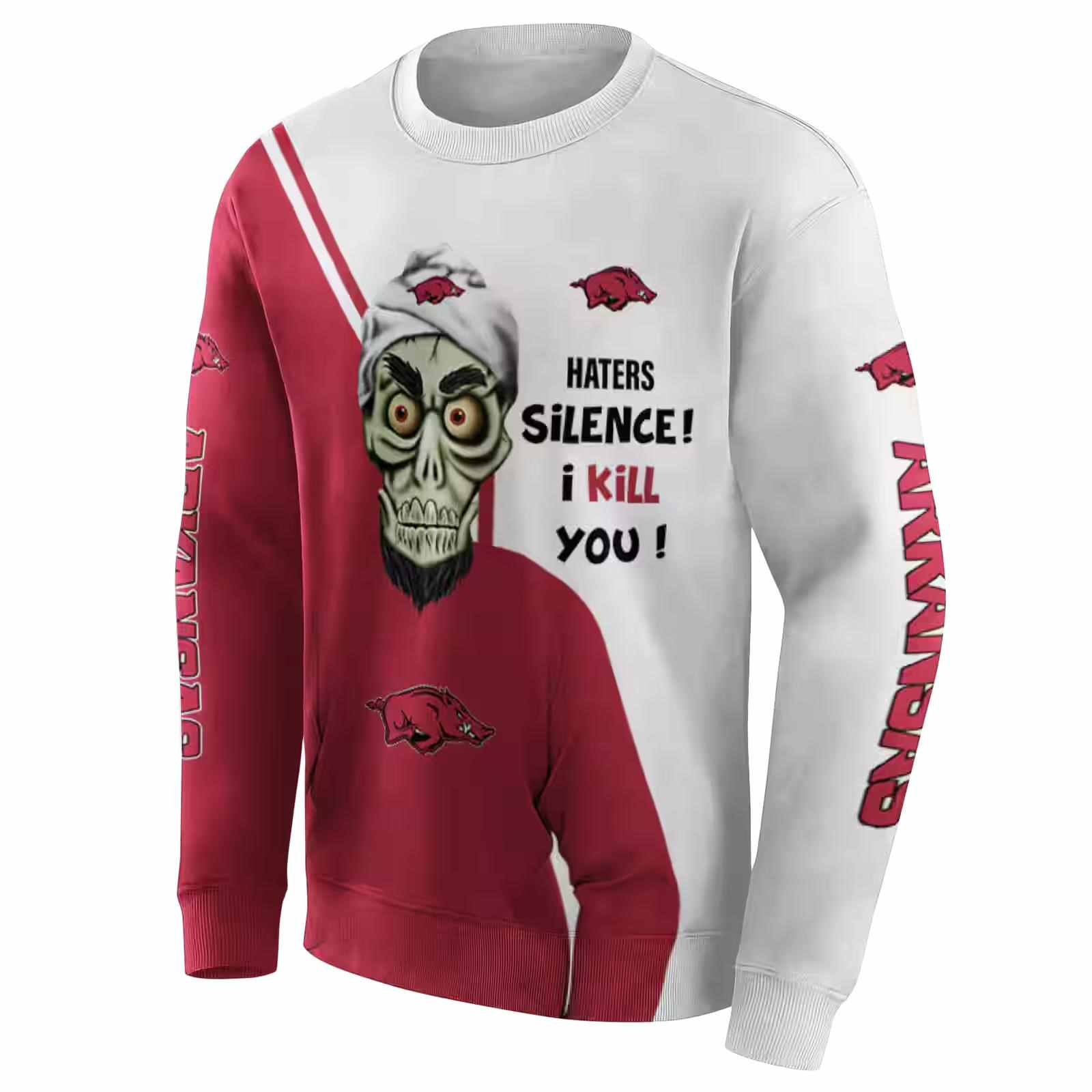 arkansas razorbacks achmed skull red hoodie new arrival