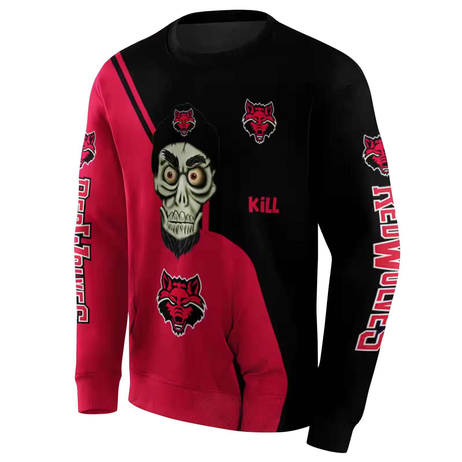 arkansas state red wolves achmed skull scarlet hoodie new arrival