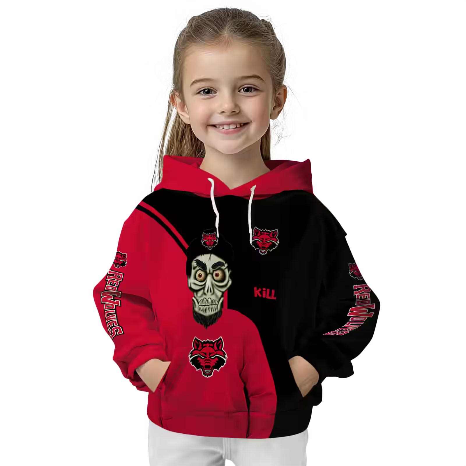 arkansas state red wolves achmed skull scarlet hoodie top rated