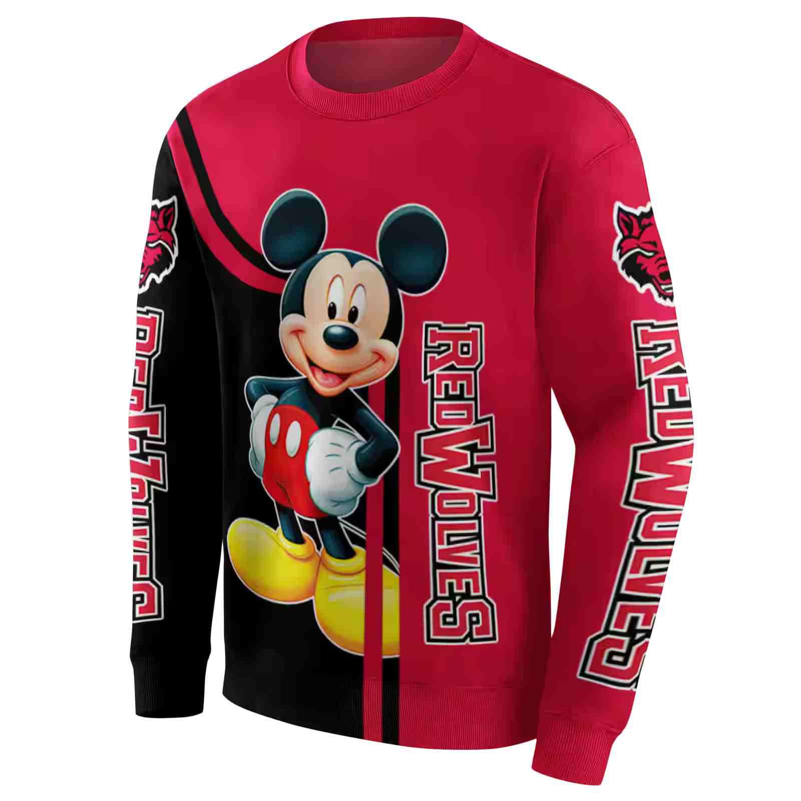 arkansas state red wolves mickey mouse scarlet black hoodie new arrival