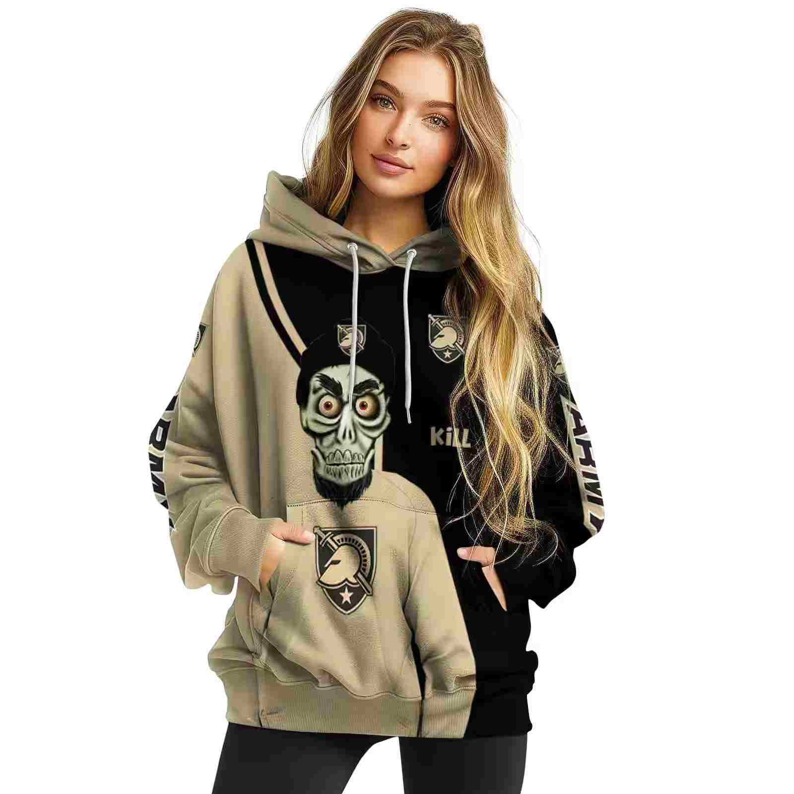 army black knights achmed skull gold hoodie high quality