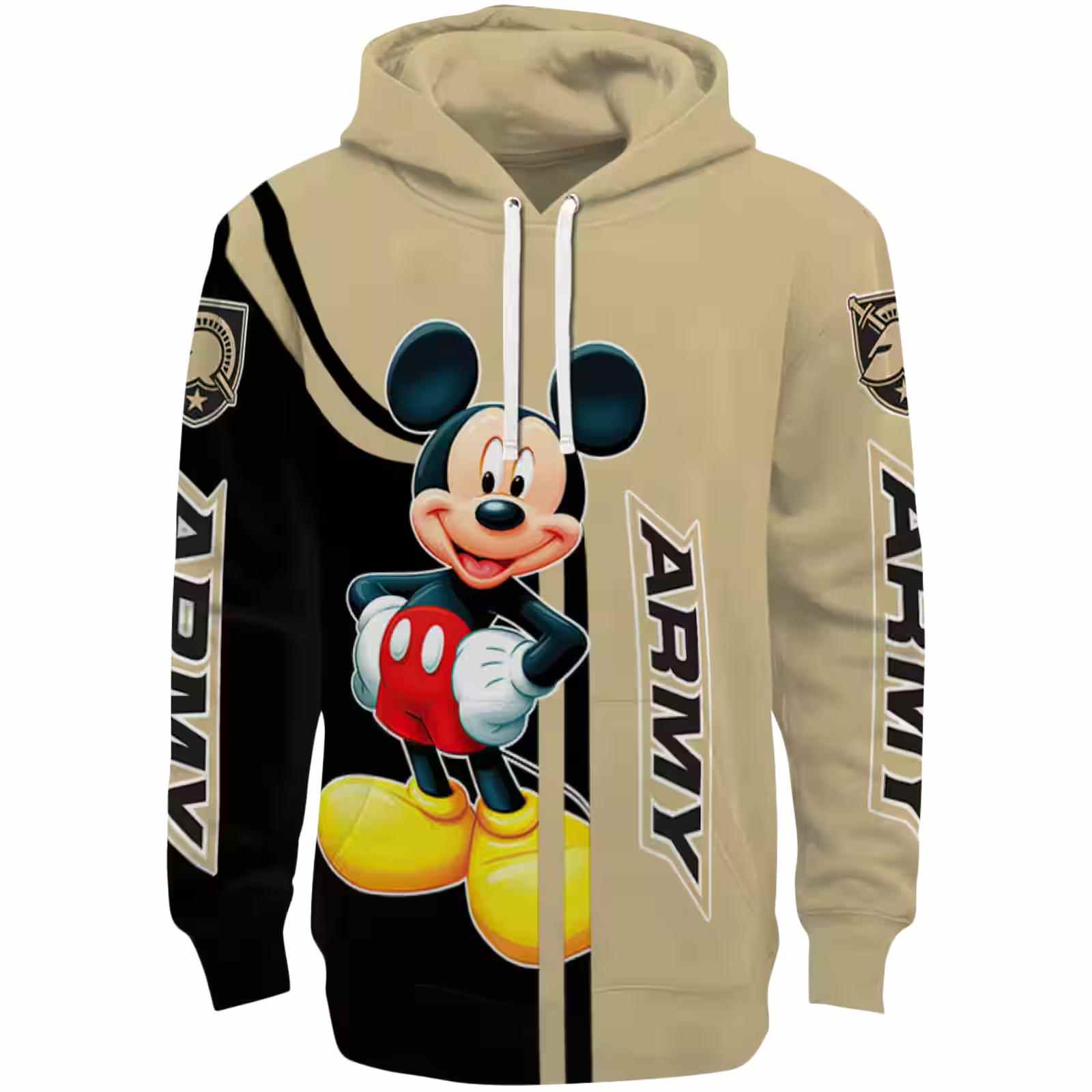 Army Black Knights Mickey Mouse Gold Black Hoodie