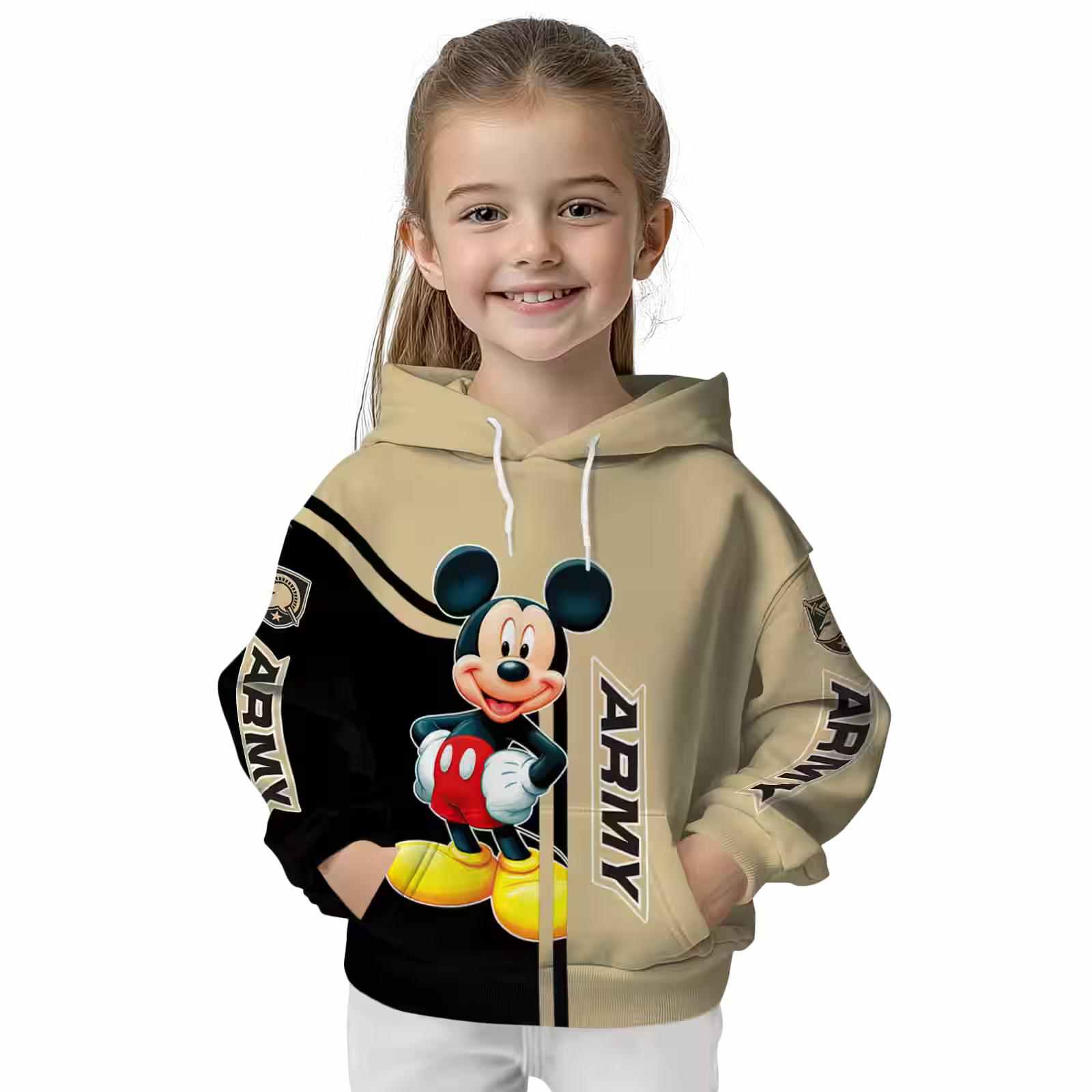 army black knights mickey mouse gold black hoodie top rated