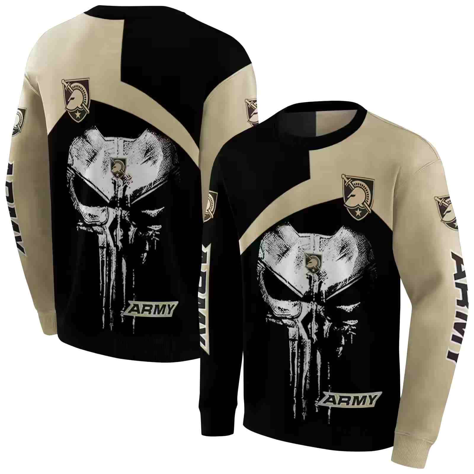 army black knights skull punisher black hoodie premium grade