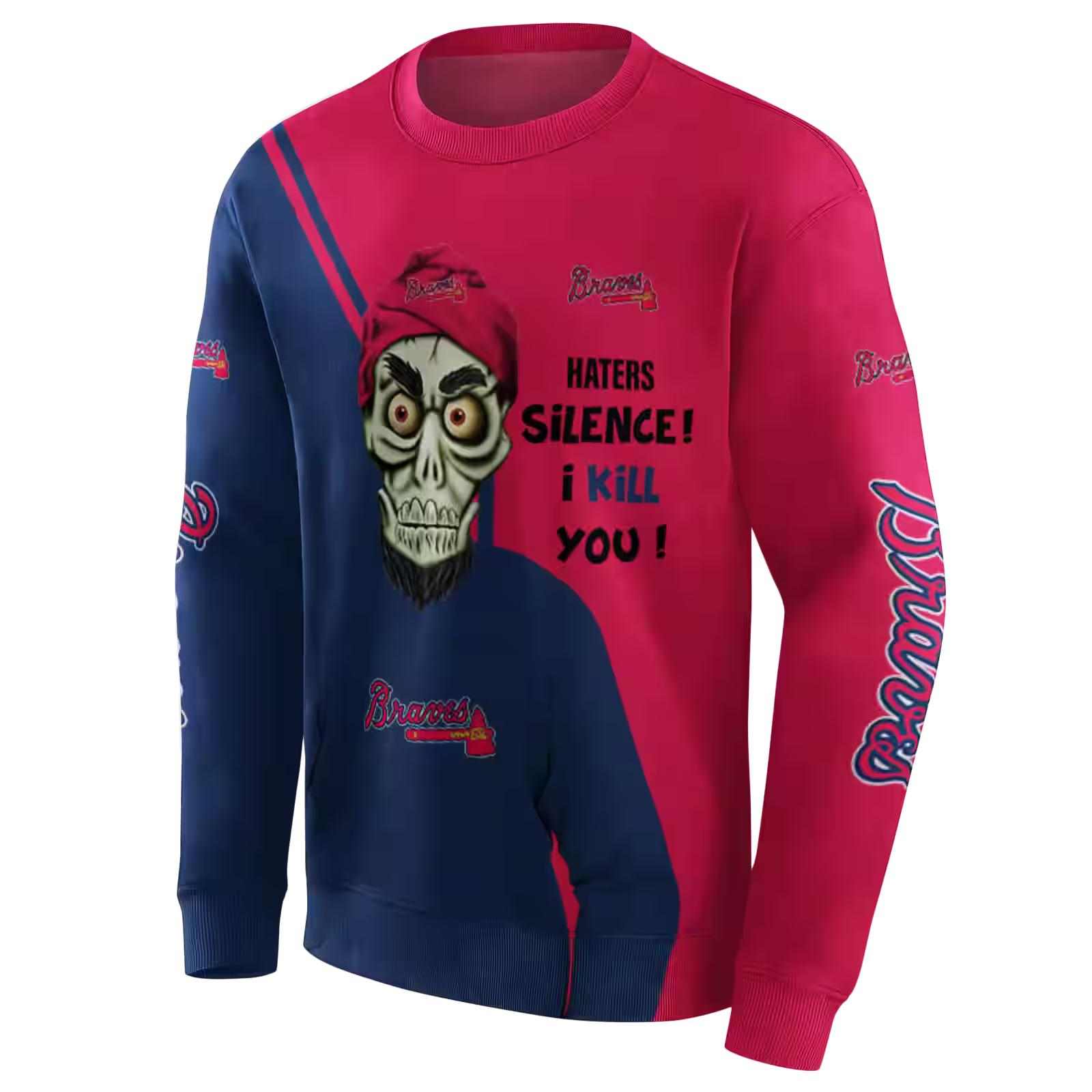 atlanta braves achmed skull navy hoodie new arrival