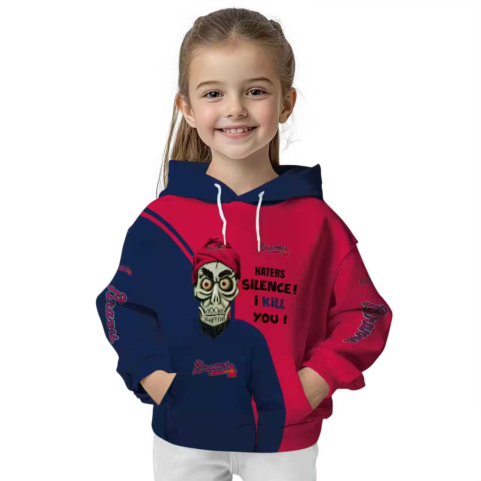 atlanta braves achmed skull navy hoodie top rated