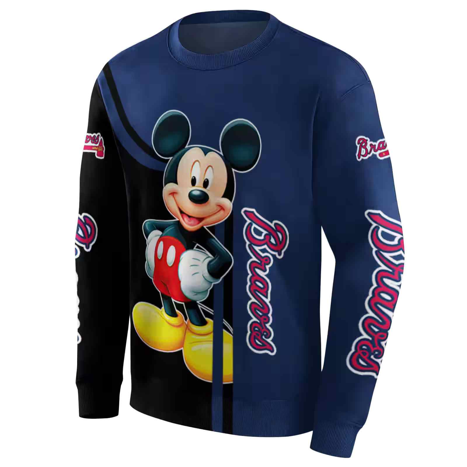 atlanta braves mickey mouse navy black hoodie new arrival