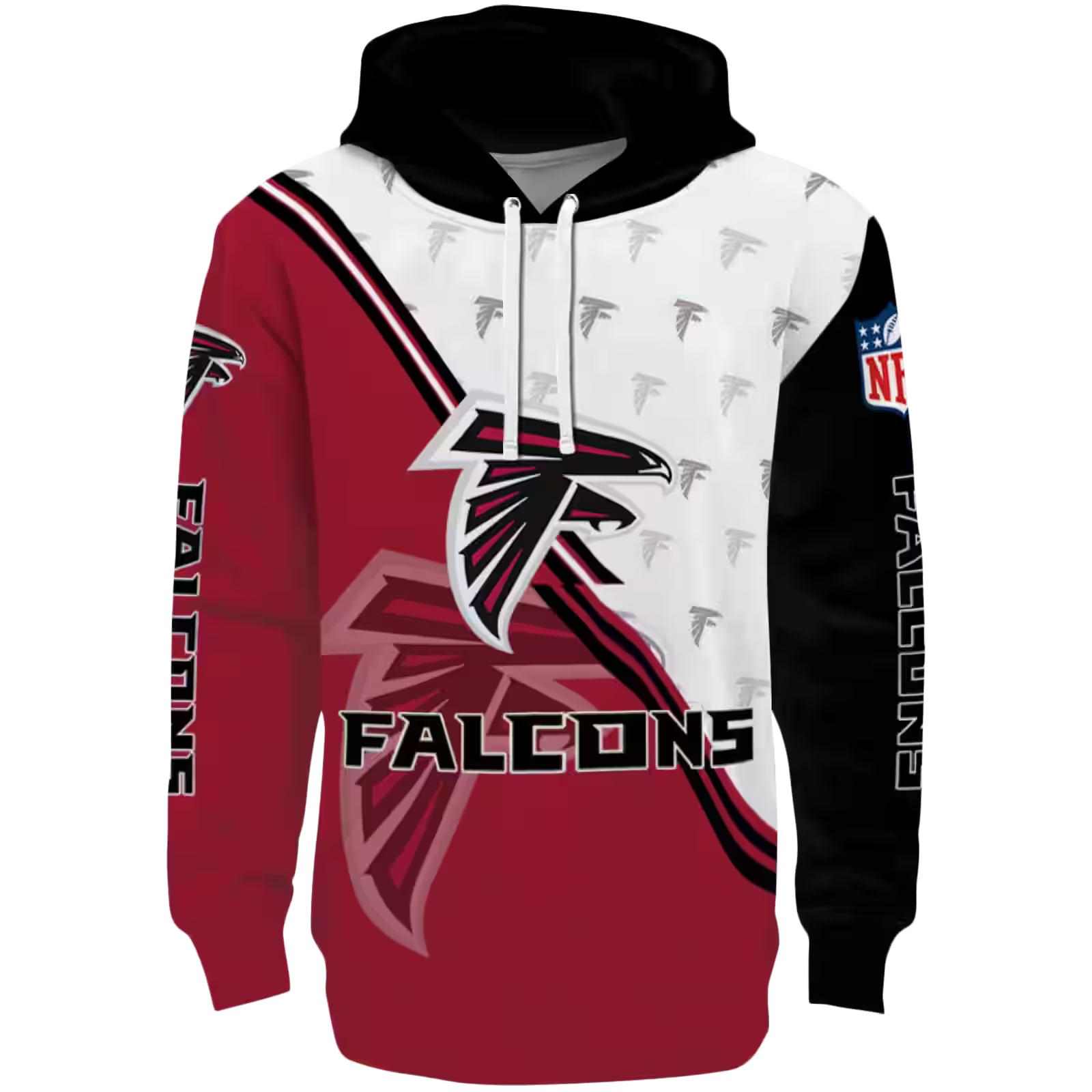 Atlanta Falcons Diagonal Stripe Red White Hoodie