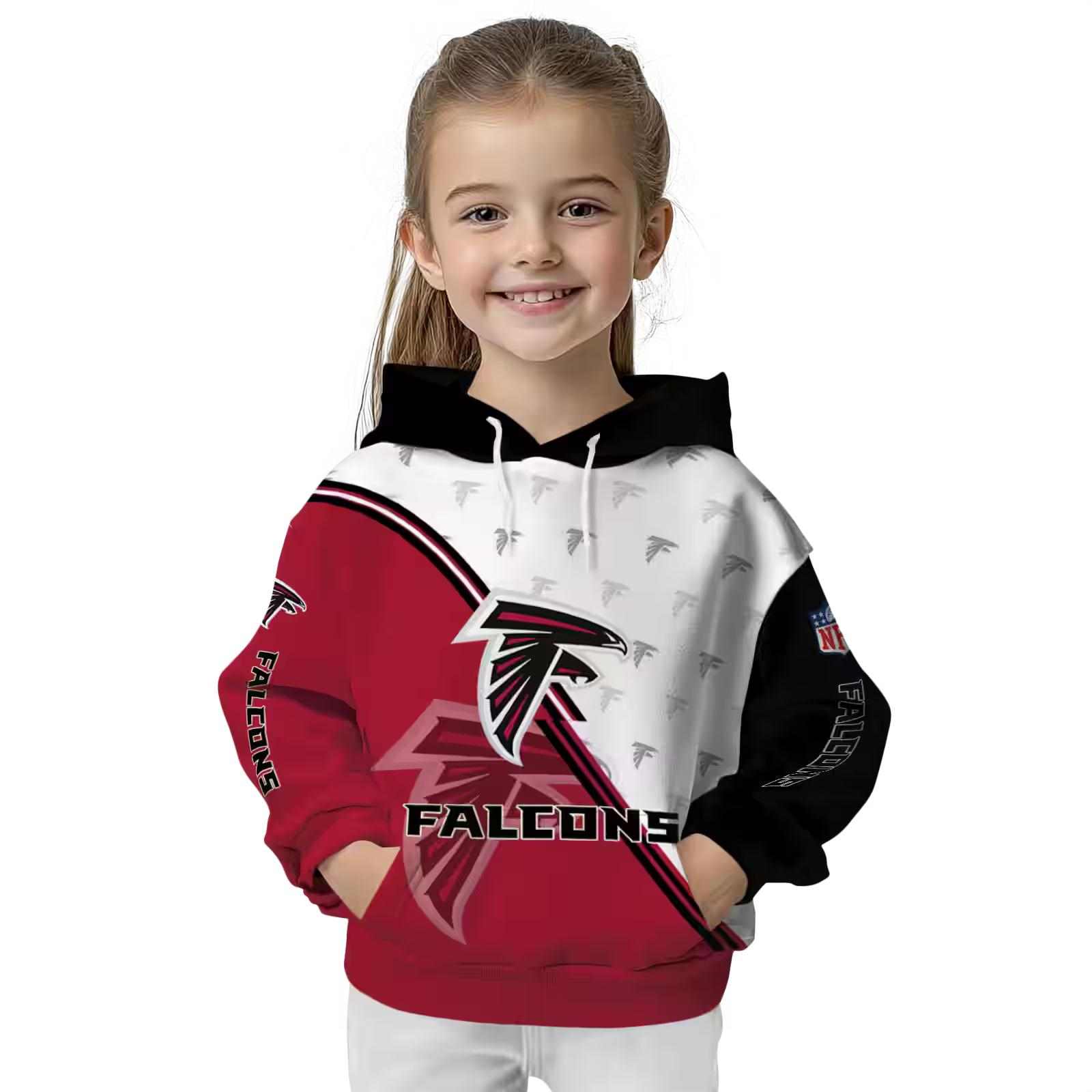 atlanta falcons diagonal stripe red white hoodie top rated