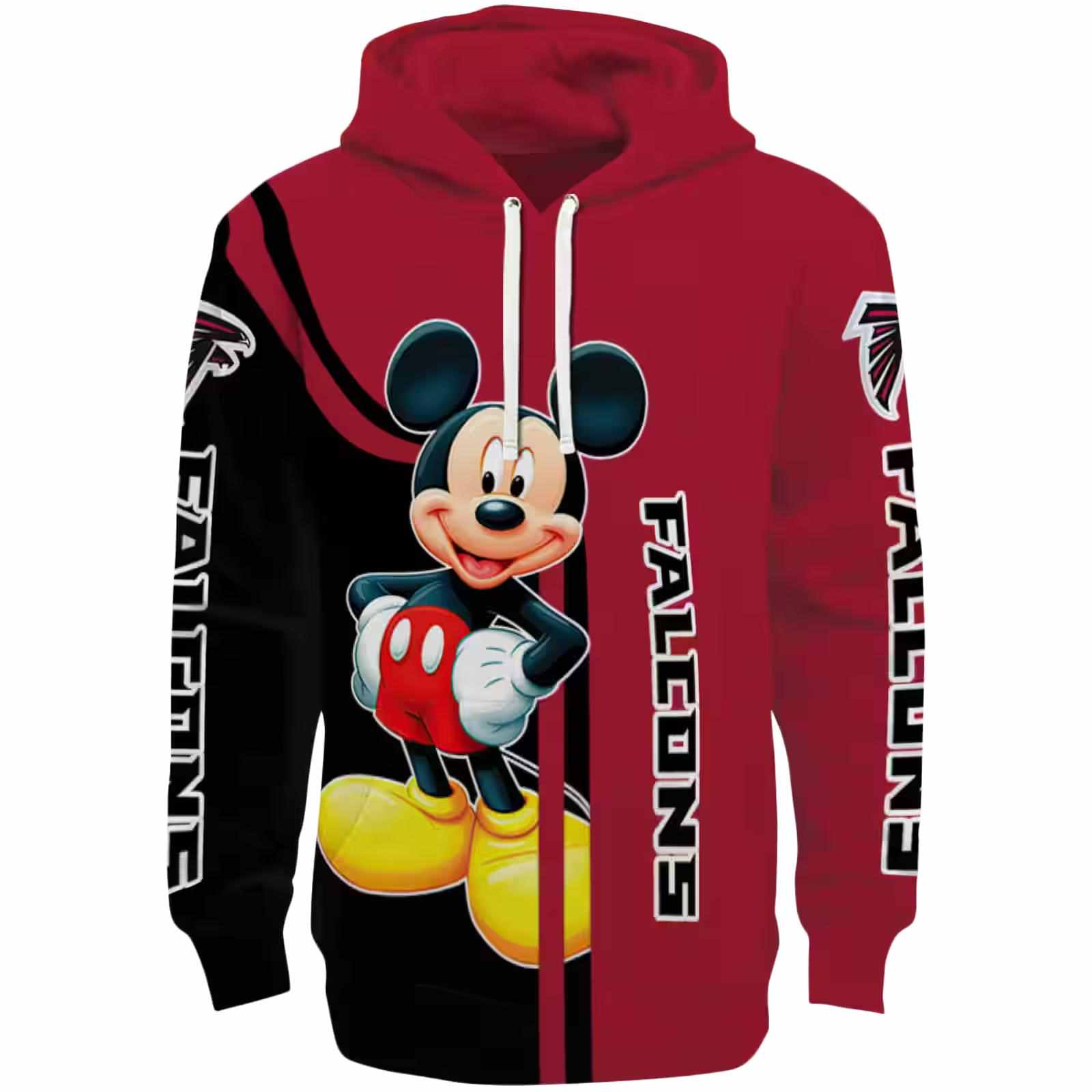 Atlanta Falcons Mickey Mouse Red Black Hoodie