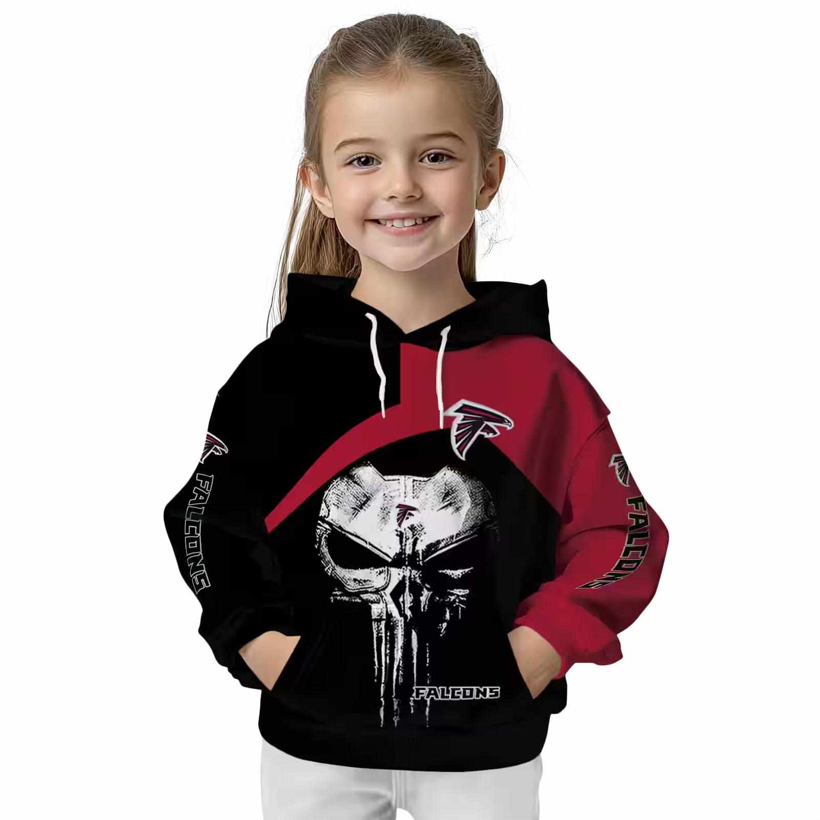 atlanta falcons skull punisher black hoodie top rated