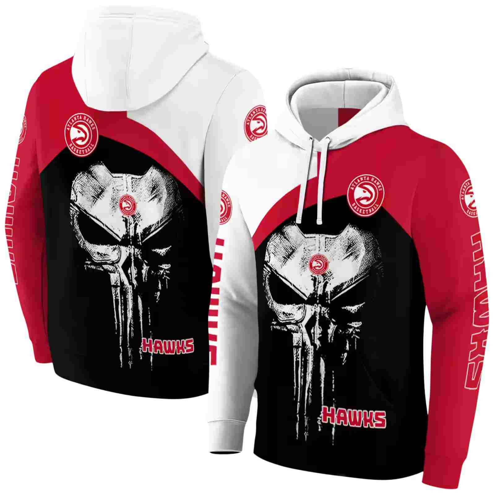 atlanta hawks skull punisher white black hoodie fashion forward