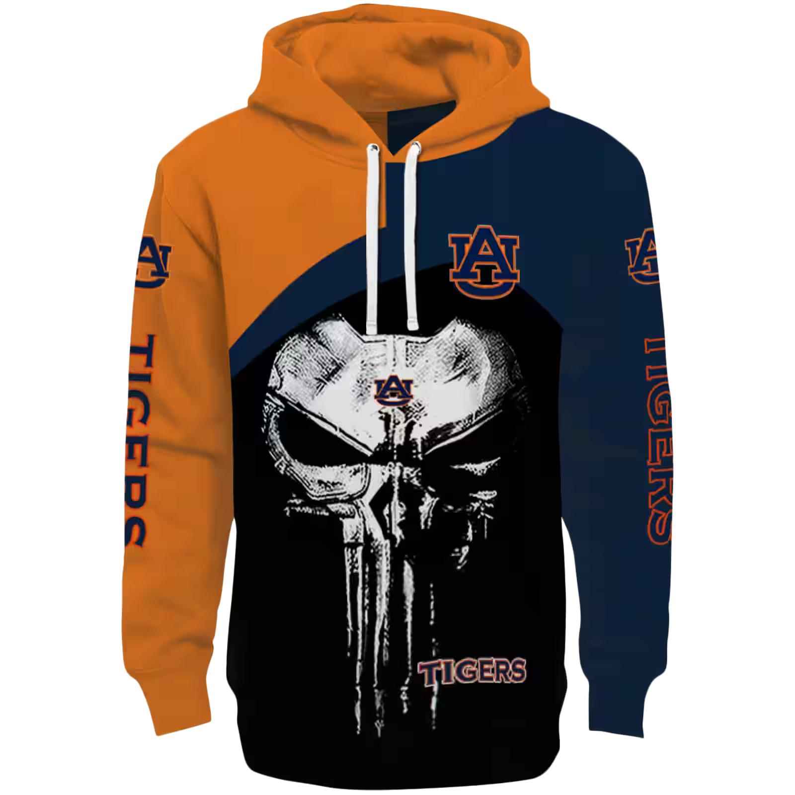 auburn tigers skull punisher orange black hoodie best selling