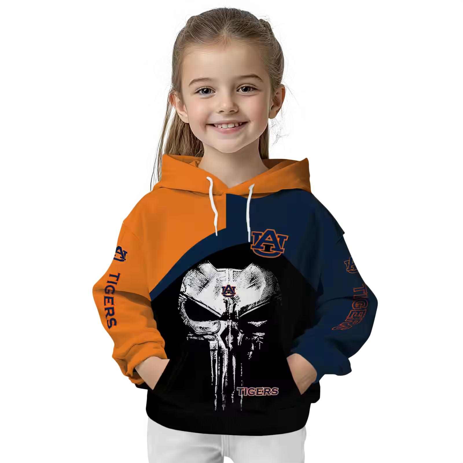 auburn tigers skull punisher orange black hoodie top rated