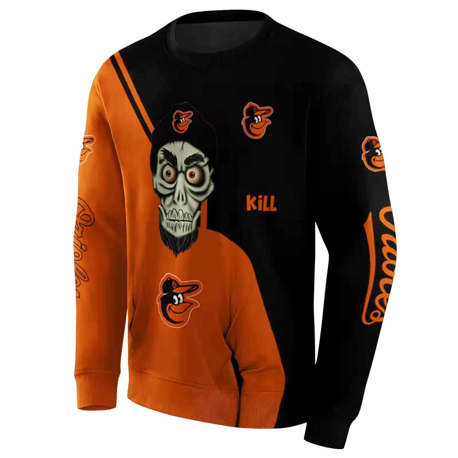 baltimore orioles achmed skull orange hoodie new arrival