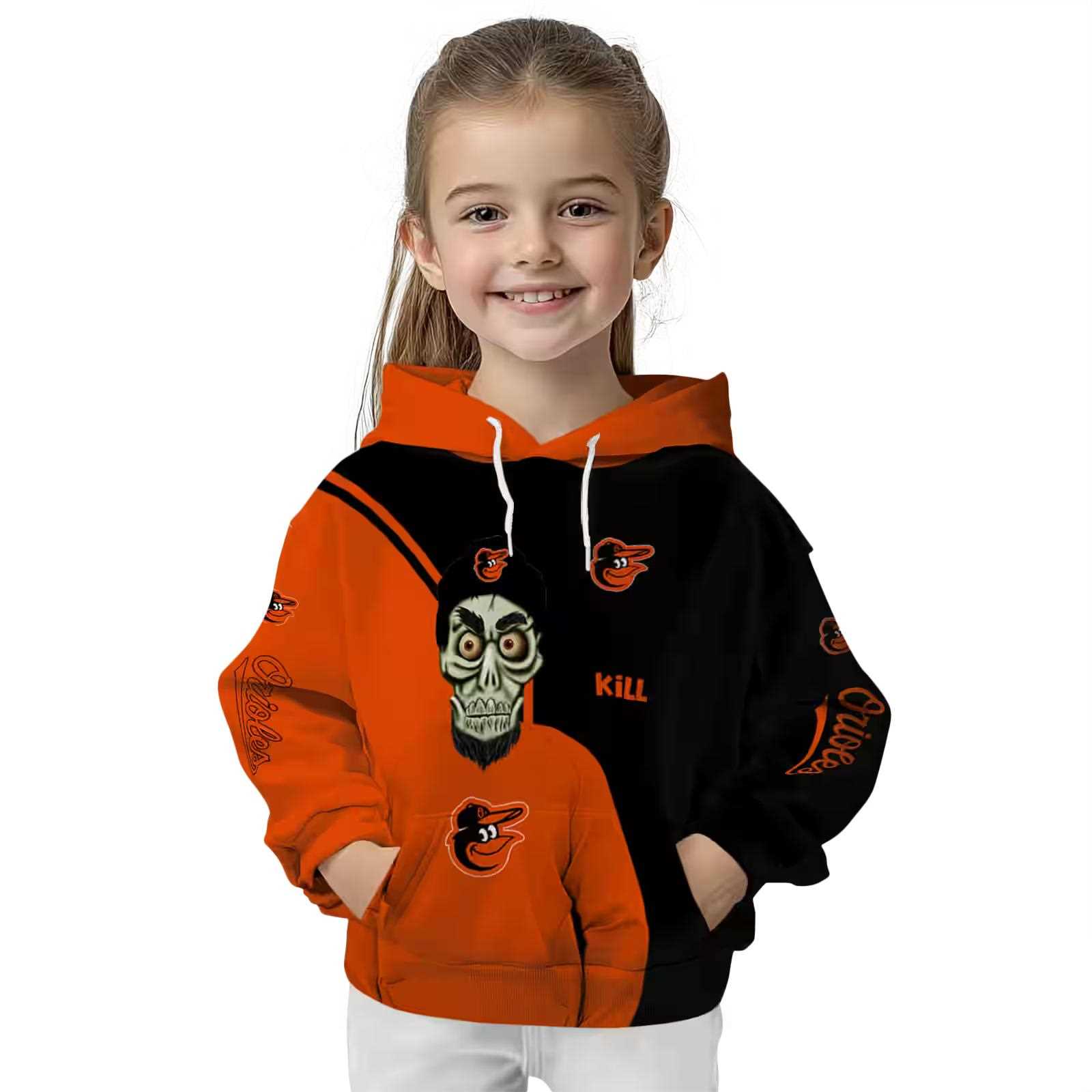 baltimore orioles achmed skull orange hoodie top rated