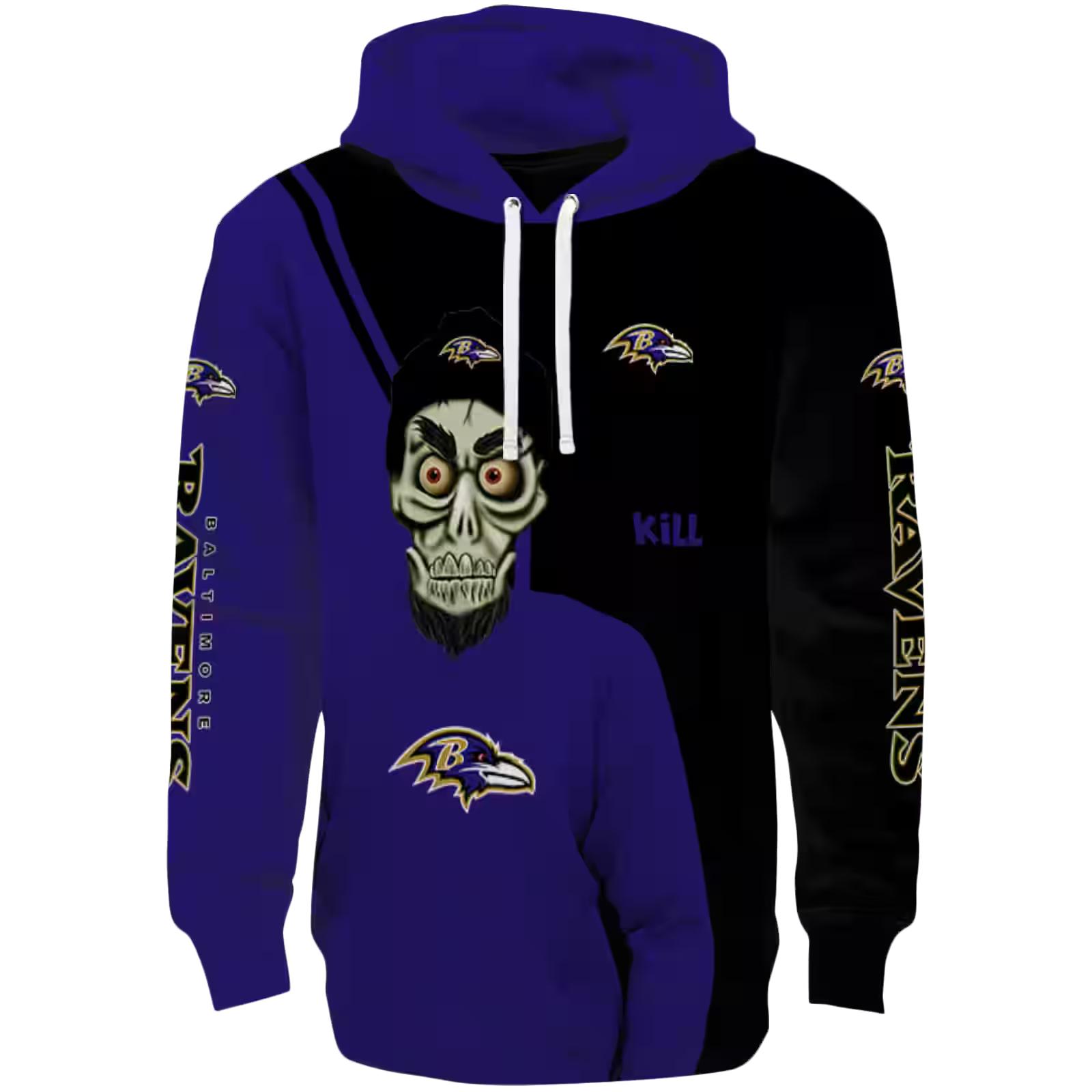 Baltimore Ravens Achmed Skull Purple Hoodie