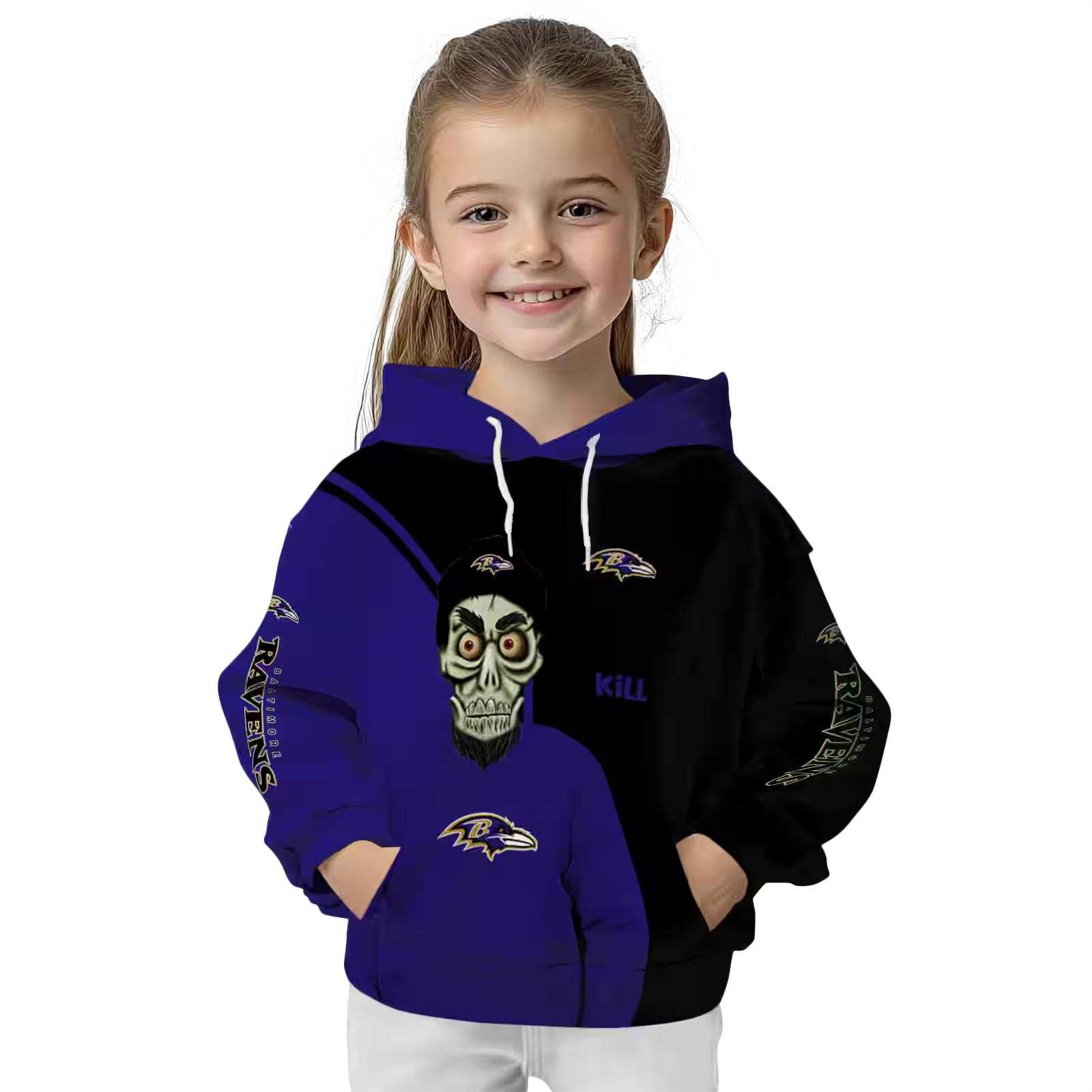 baltimore ravens achmed skull purple hoodie top rated