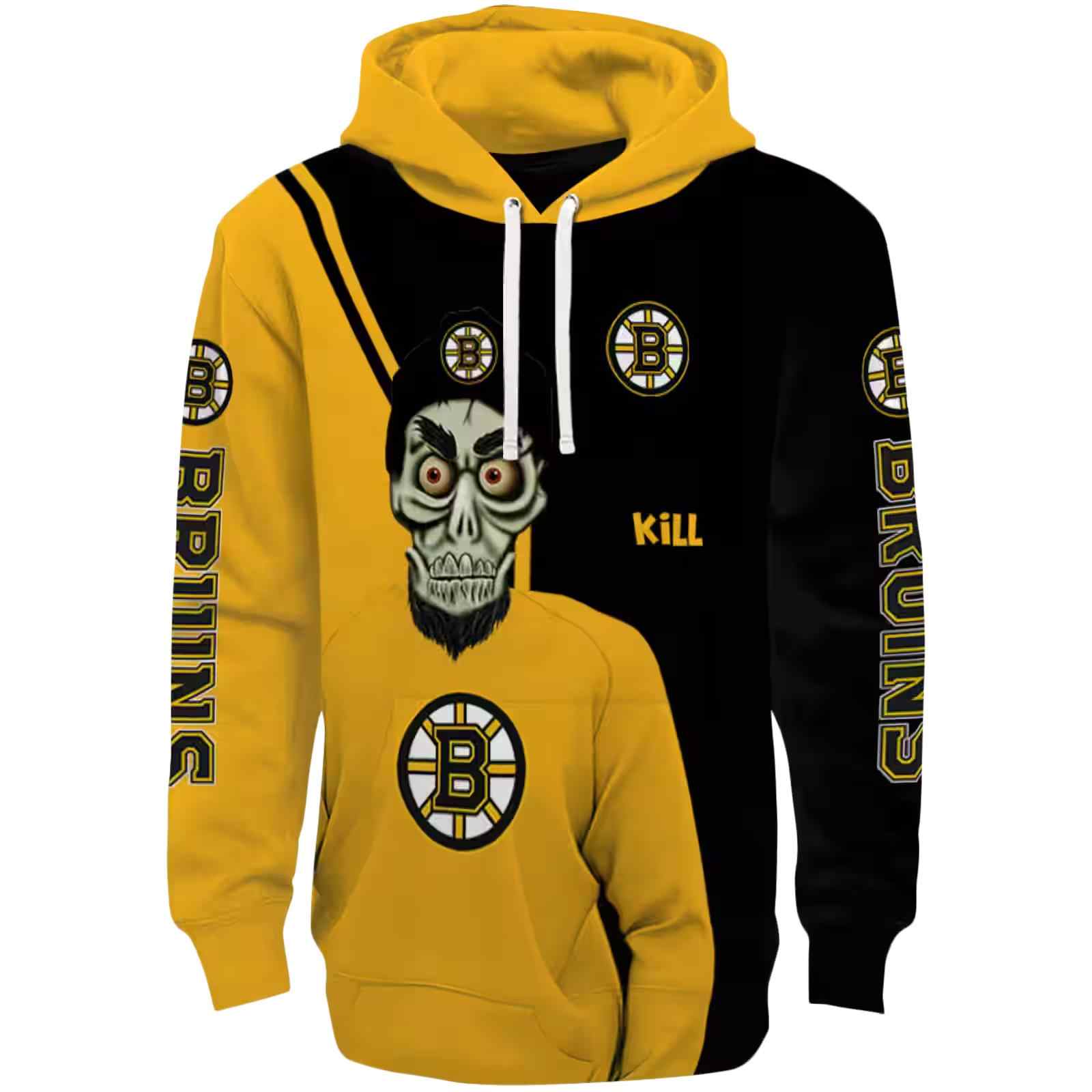 Boston Bruins Achmed Skull Gold Hoodie