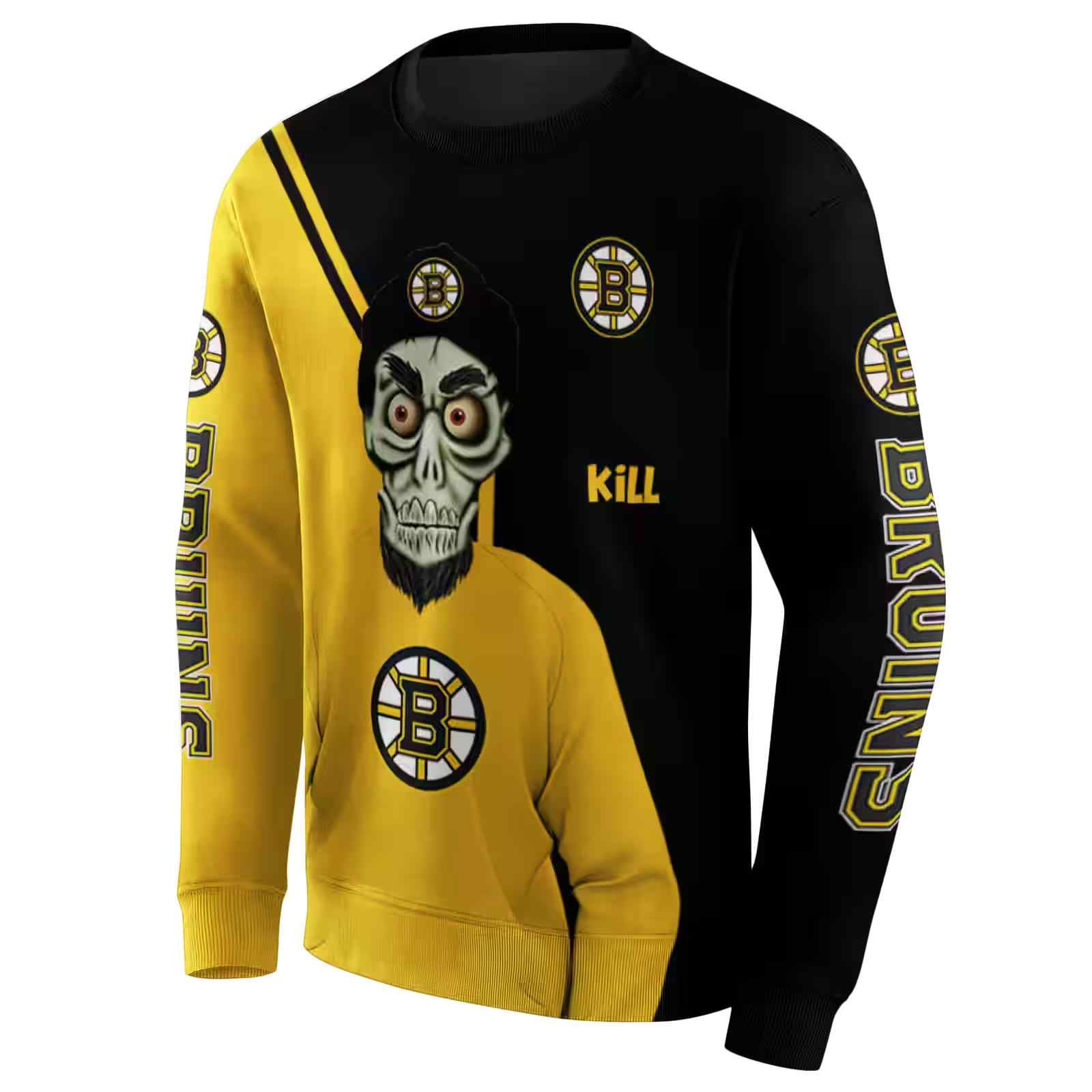 boston bruins achmed skull gold hoodie new arrival