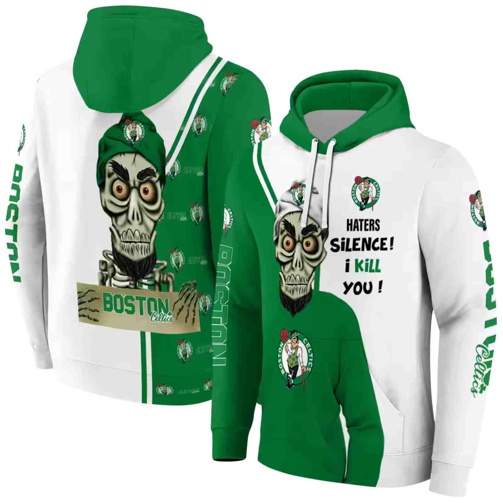 boston celtics achmed skull green hoodie fashion forward