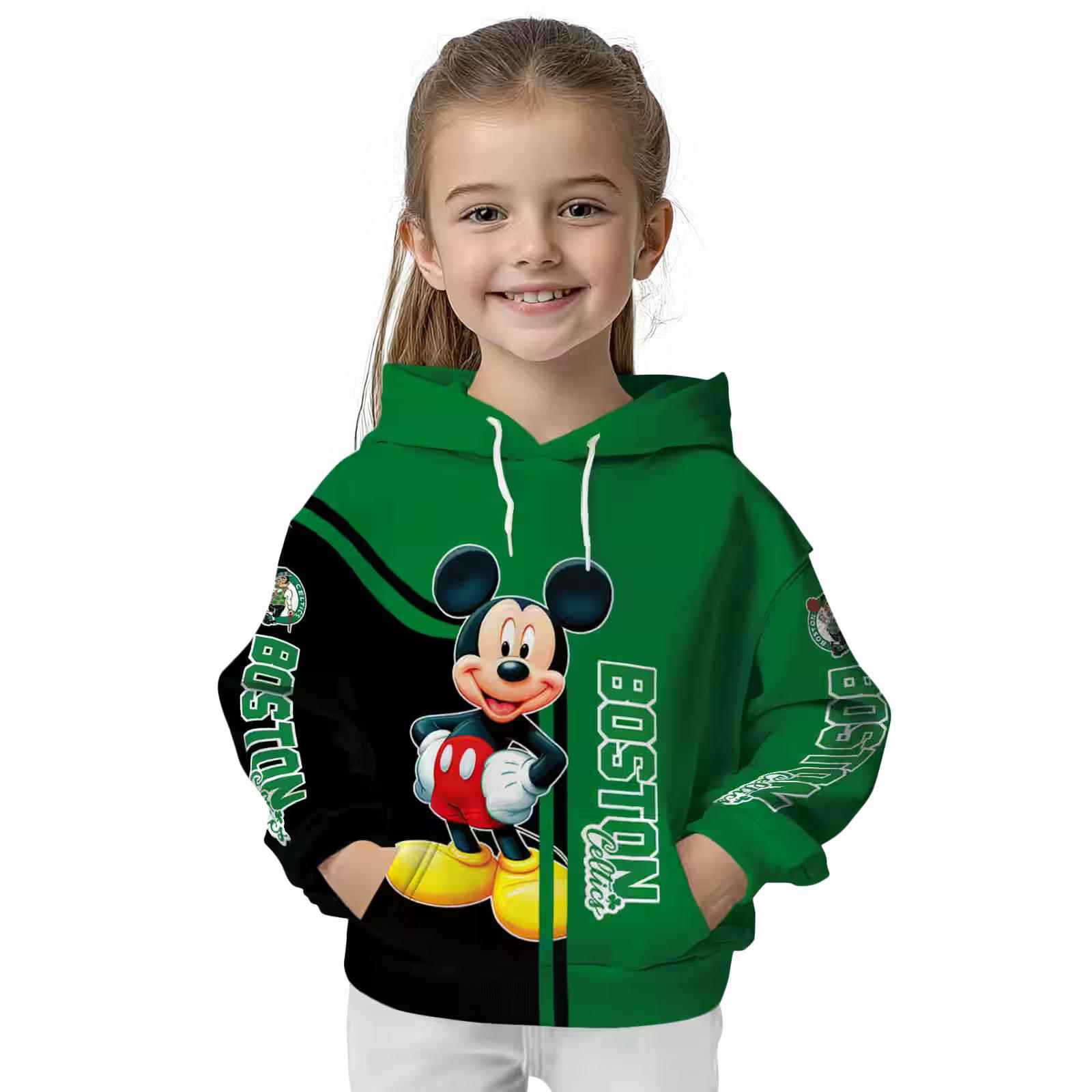 boston celtics mickey mouse green black hoodie top rated