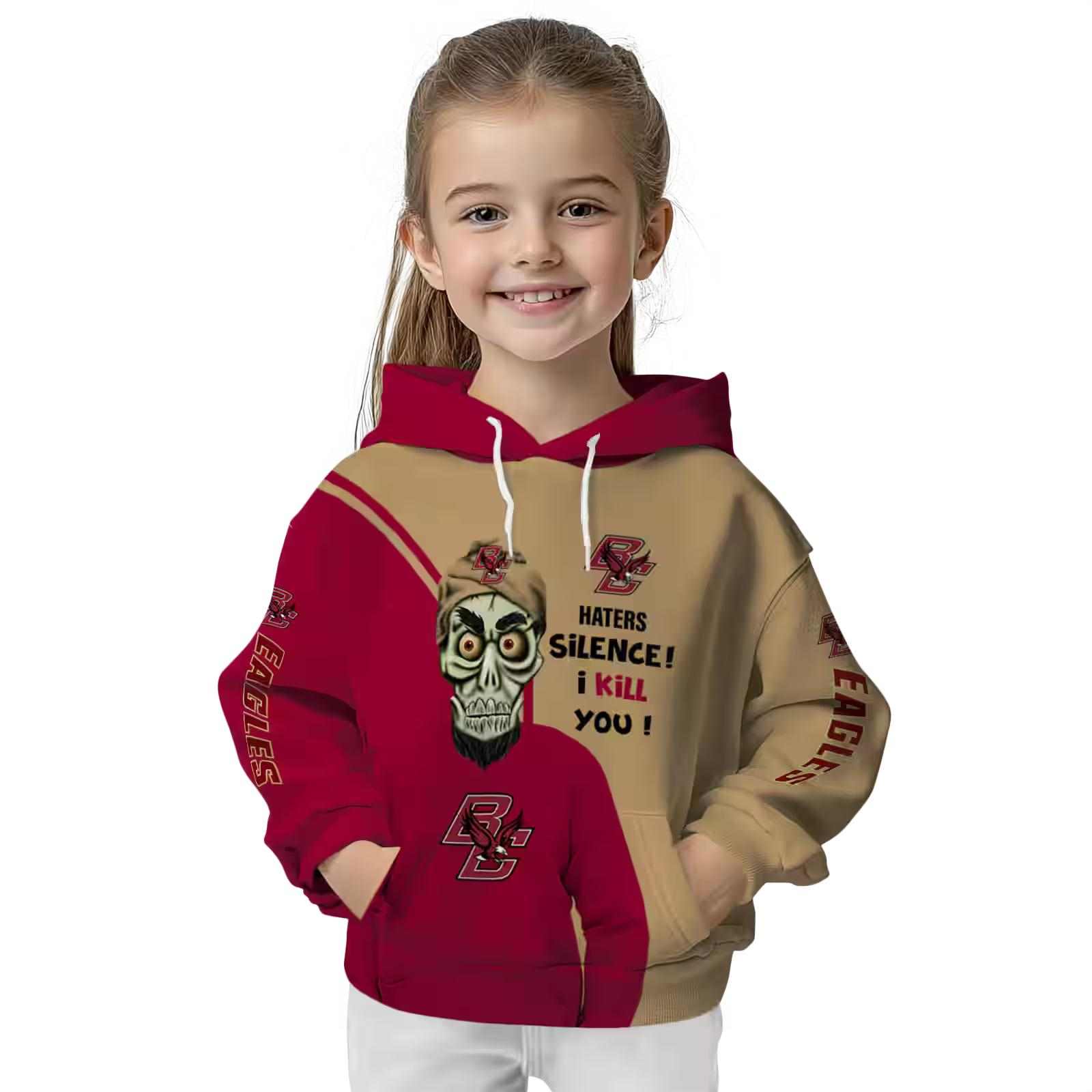 boston college eagles achmed skull maroon hoodie top rated