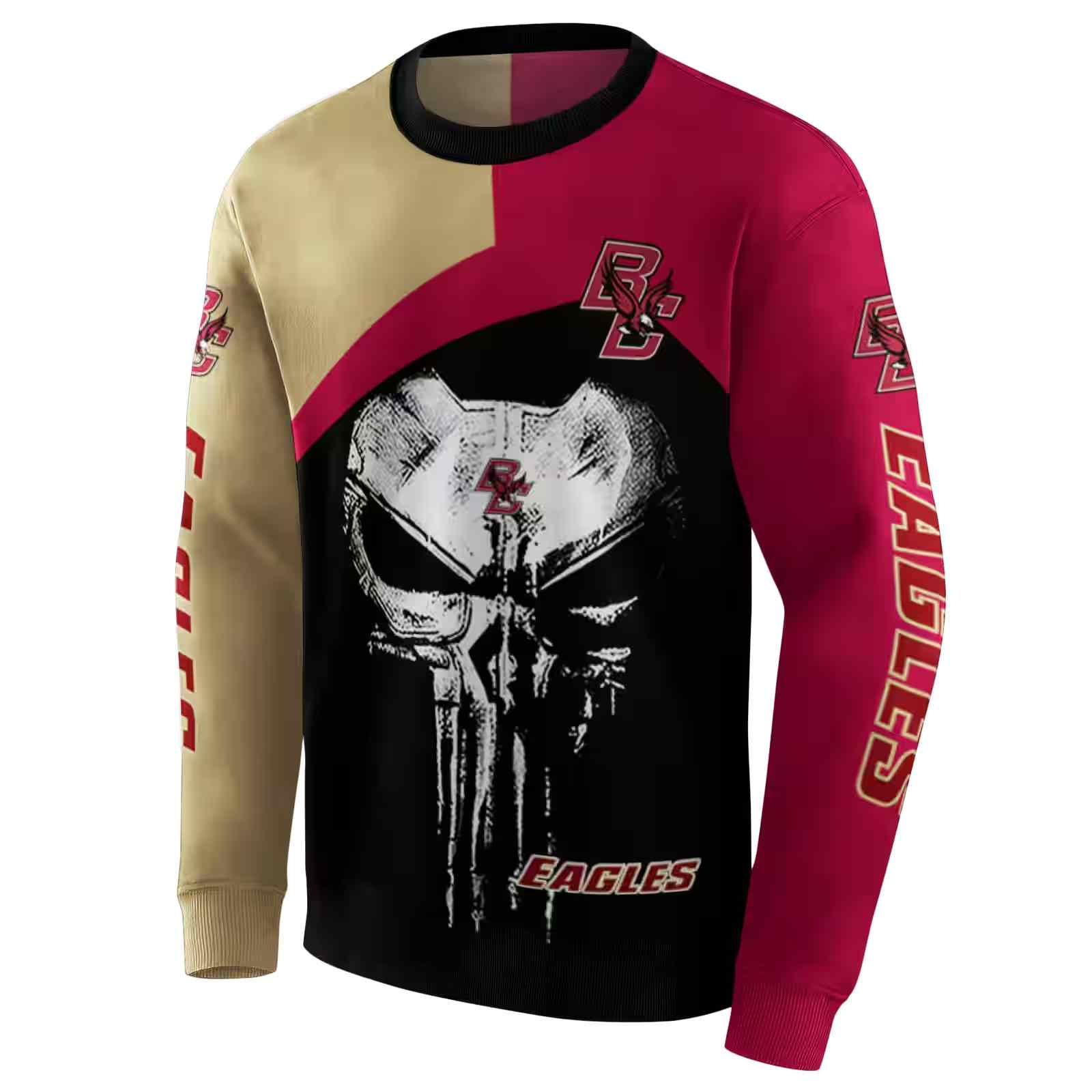boston college eagles skull punisher gold black hoodie new arrival