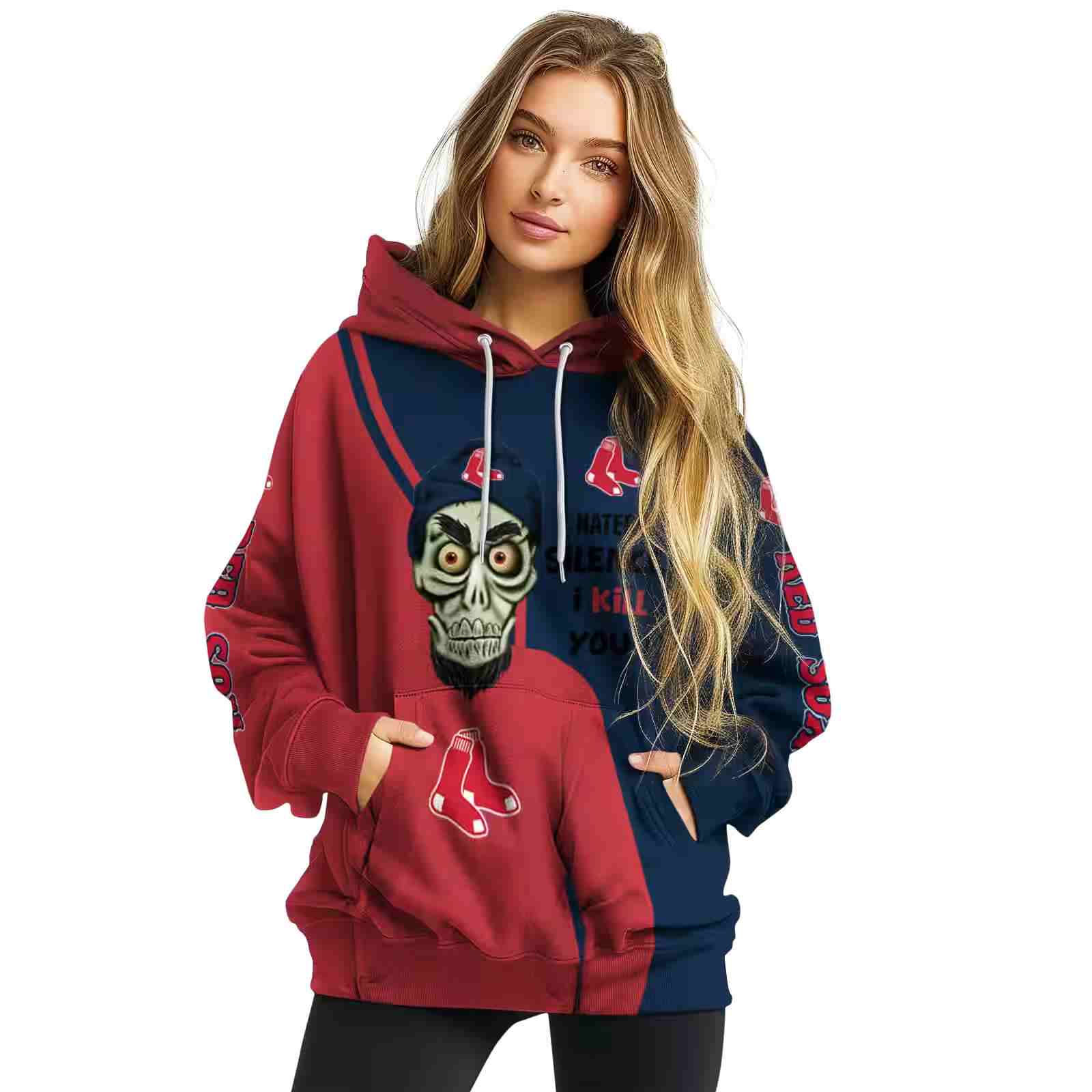 boston red sox achmed skull red hoodie high quality