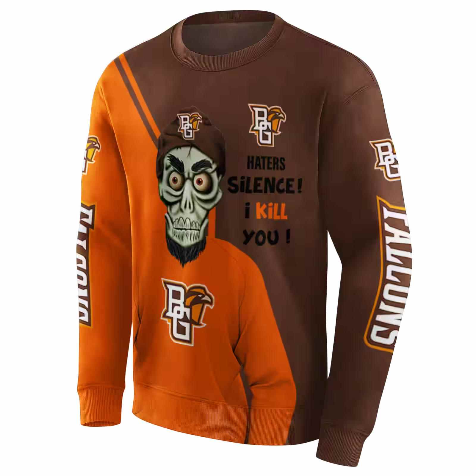 bowling green falcons achmed skull orange hoodie new arrival