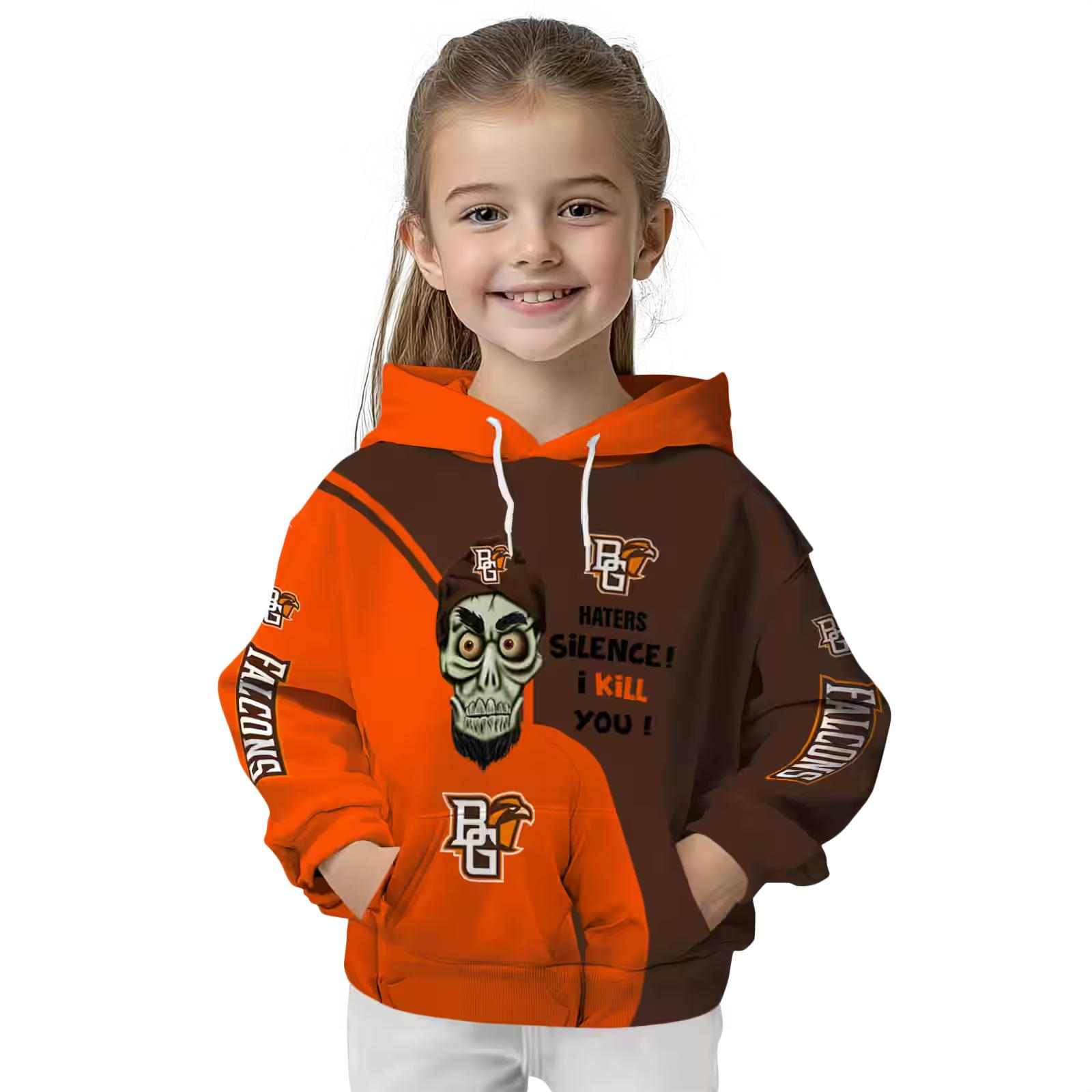 bowling green falcons achmed skull orange hoodie top rated
